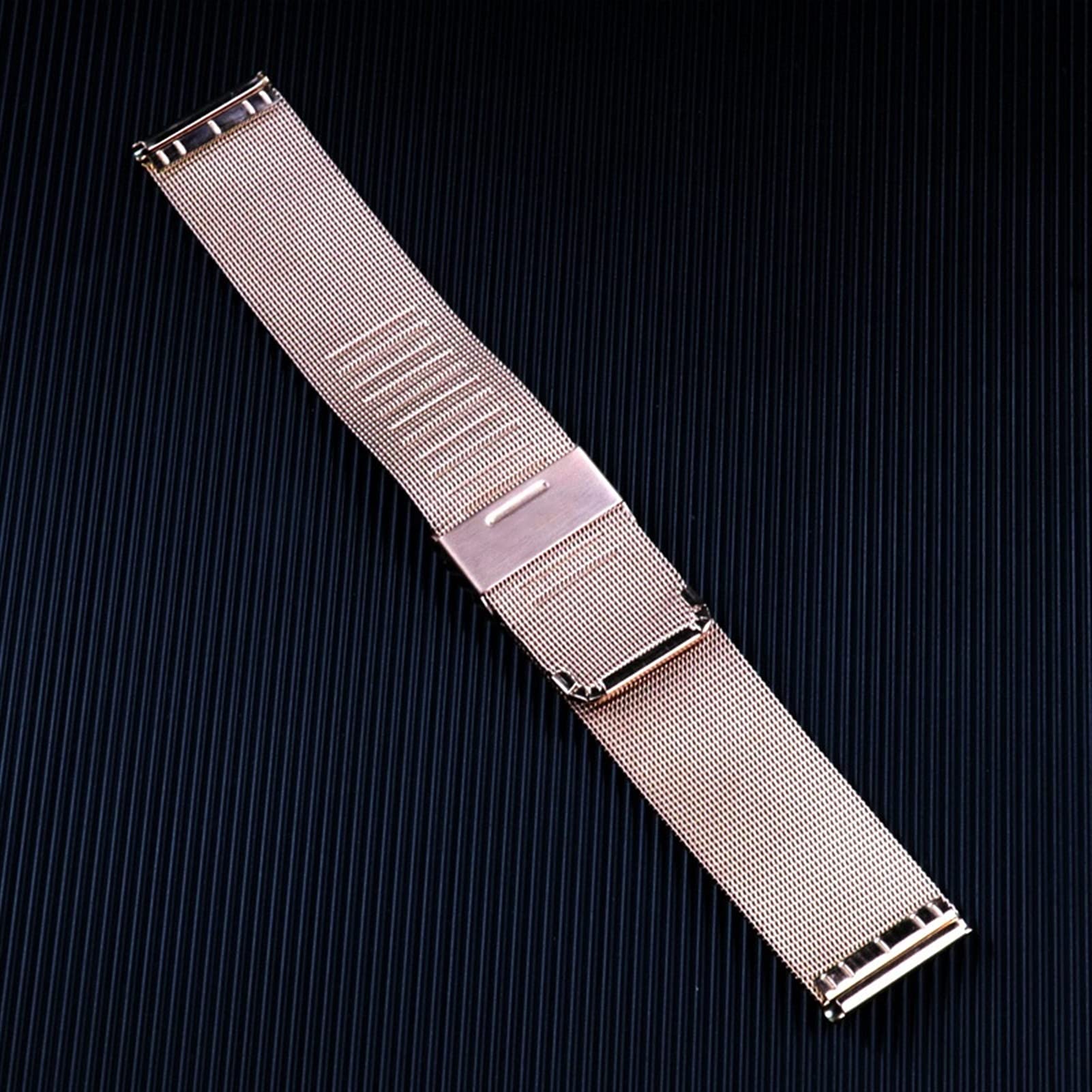 QHQQXN Correa de Reloj Correa sólida de Acero Inoxidable Tres Cuentas Relojes con Correa para Hombres y Mujeres con Accesorios 18/20/22/24/26/28/30 mm