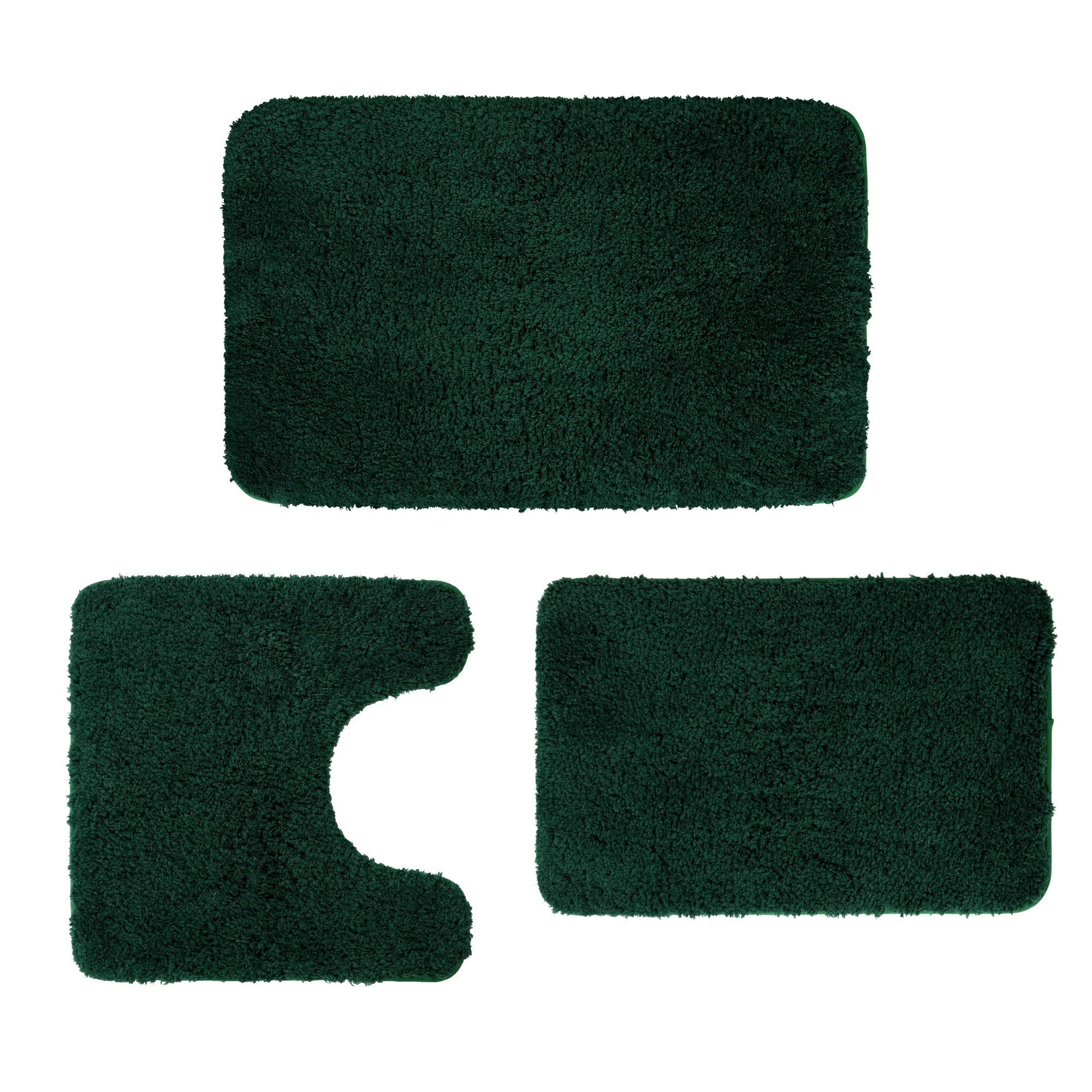 WCBSTT Bathroom Rugs Sets 3 Pieces Microfiber - Upgrade Non-Slip Thermo-Plastic Rubber Bottom- Quick Dry - Machine Wash for Bedroom, Tub, Living Room