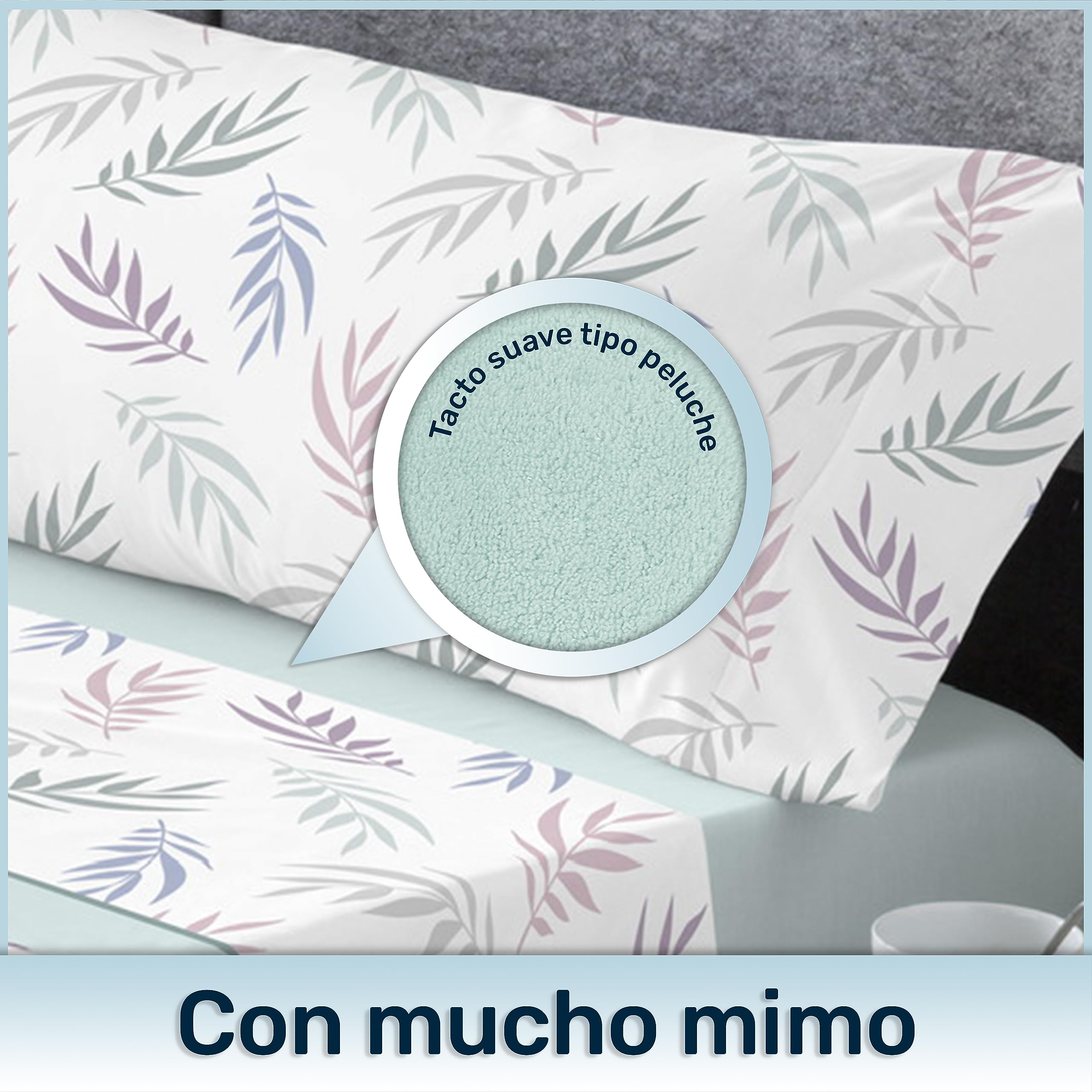 DECASATEXTIL – Juego de sábanas coralina Extra Suave- 3 Piezas– Sabanas de Invierno - Doble perchado – Sabana Bajera, encimera y Funda Almohada - Cama 90 cm -Coco Menta