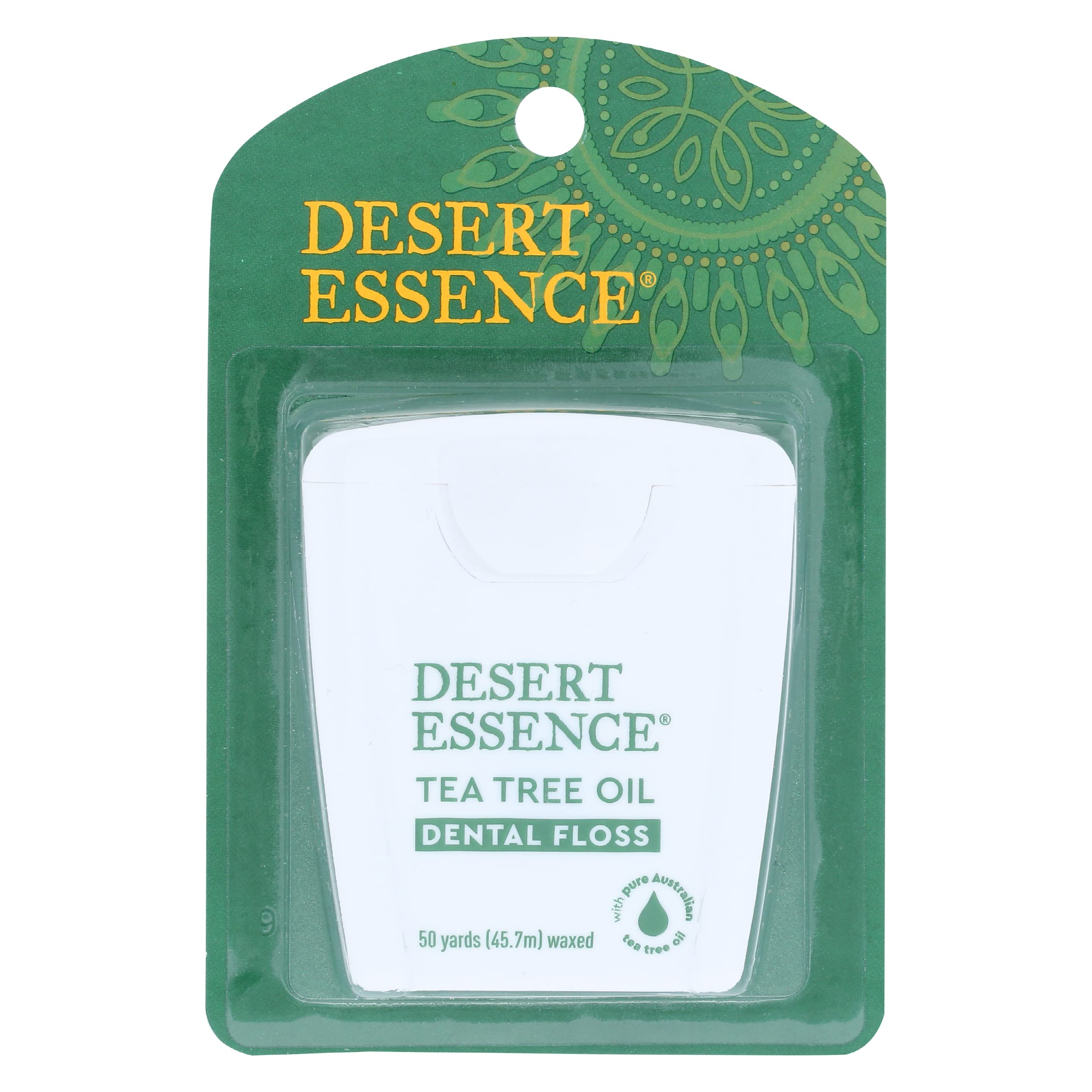 Desert Essence Tea Tree Oil Dental Floss, 50 Yards, Gluten Free, Vegan, 1 Each (Pack Of 6)