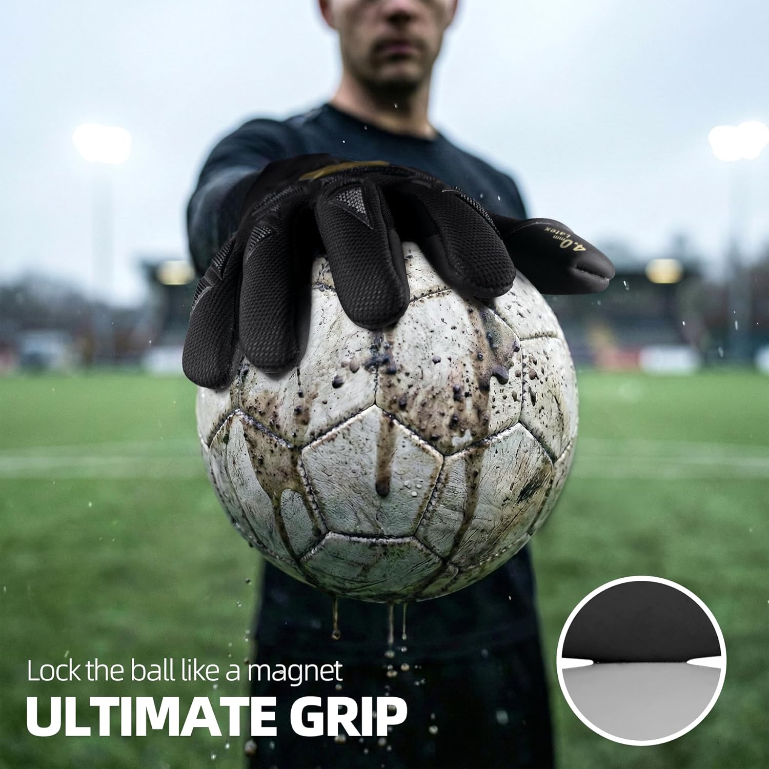 WVVOU Professional Goalkeeper Gloves for Adults and Youth Soccer Goalie Gloves Breathable Soccer Gloves High Performance Guantes De Portero with 4+3mm Sticky Super Grip Latex Palm - Image 2