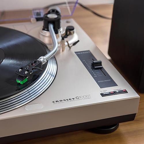 Miniatura 13 de Crosley KT100BT-CP - Sistema estéreo de tocadiscos Bluetooth con altavoces, champán