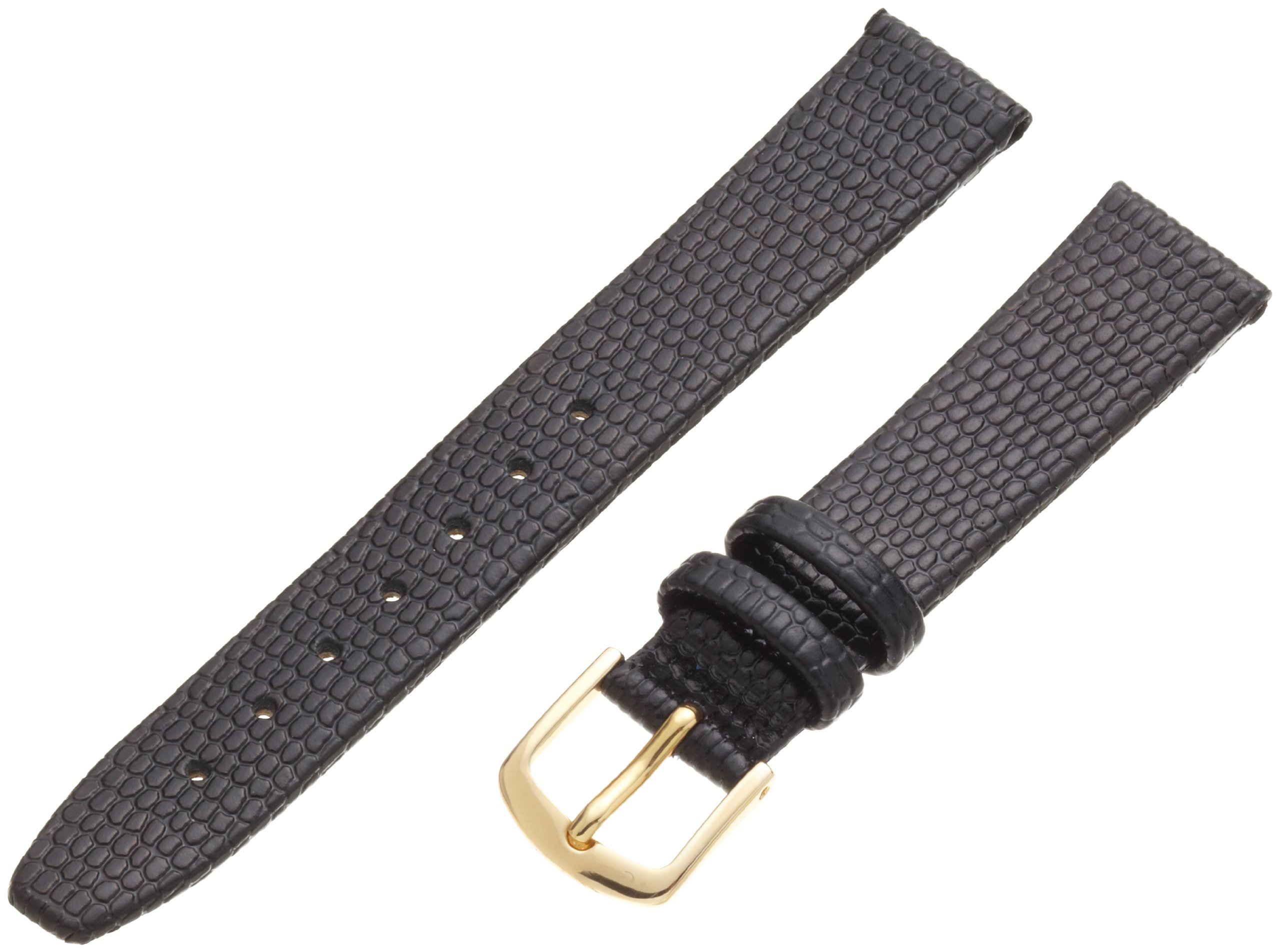 Hadley-RomaHadley Roma LS706 14mm Black Java Lizard Grain Ladies Watch Band