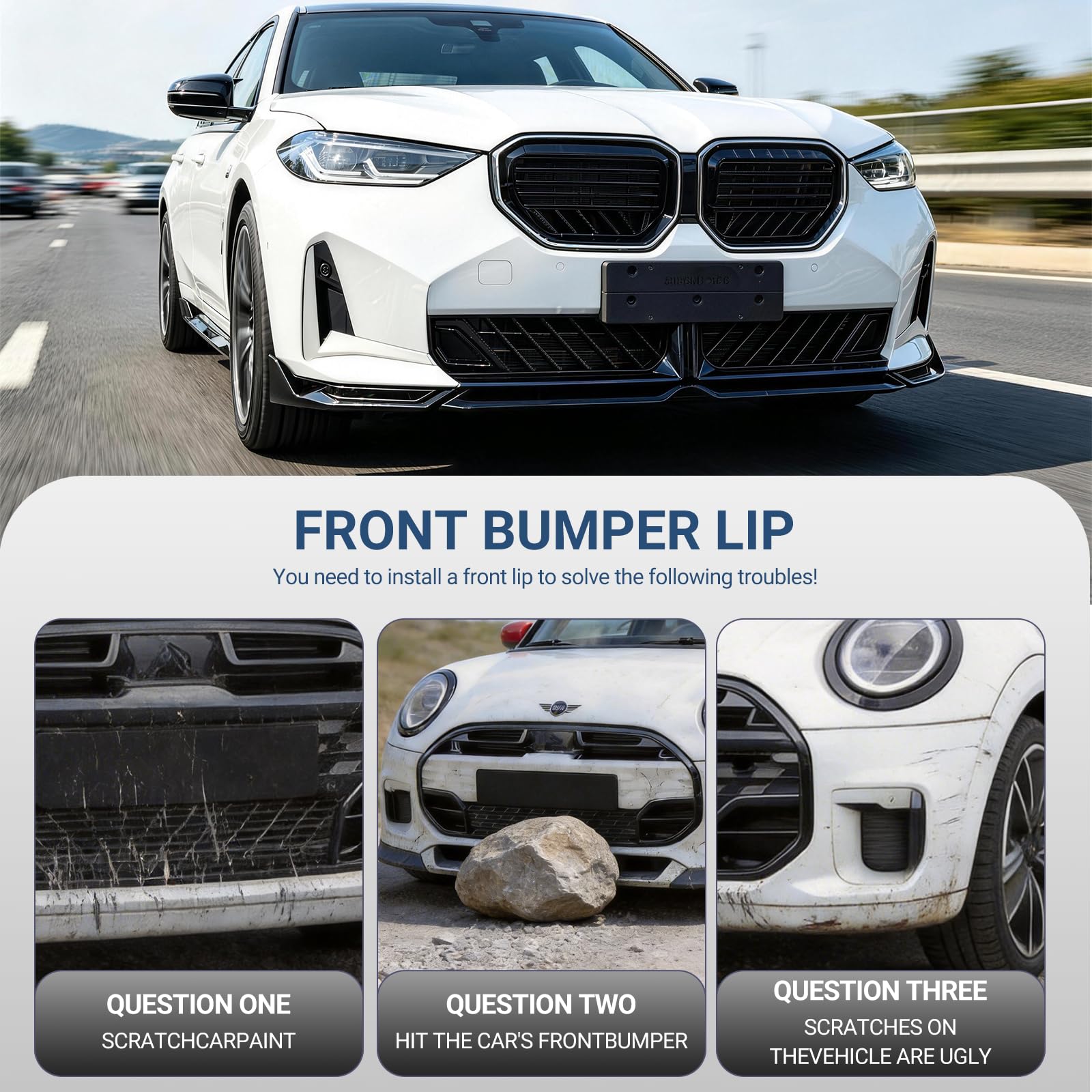 Amazon | BMW X3 G45 2025 2026 M50用フロントバンパーリップ