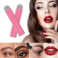 Vista 8 de 50 cuchillas de microblading desechables rosadas, microcuchillas de 0.006 in, nanoagujas perfectas para trazos de cabello, cejas, agujas más finas