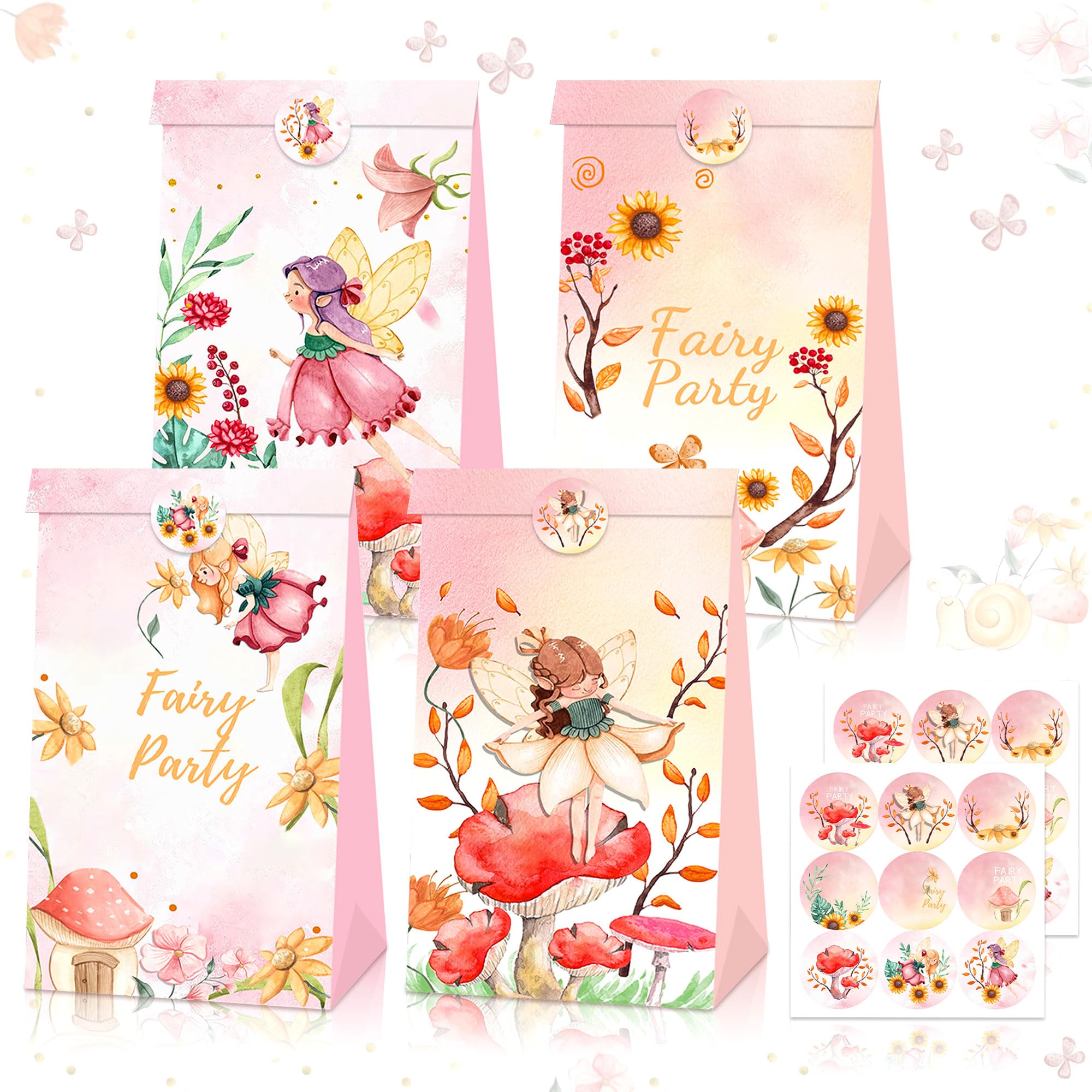 12 PCS Fairy Party Favors Boxes Fairy Mushroom Theme Boxes Wild Mushrooms Supplies Fairy House Party Favors Boxes Bags