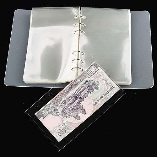 Miniatura 6 de Ettonsun Soporte grueso para billetes de 100 bolsillos para coleccionistas, almacenamiento de monedas, almacenamiento de monedas, álbum de colección