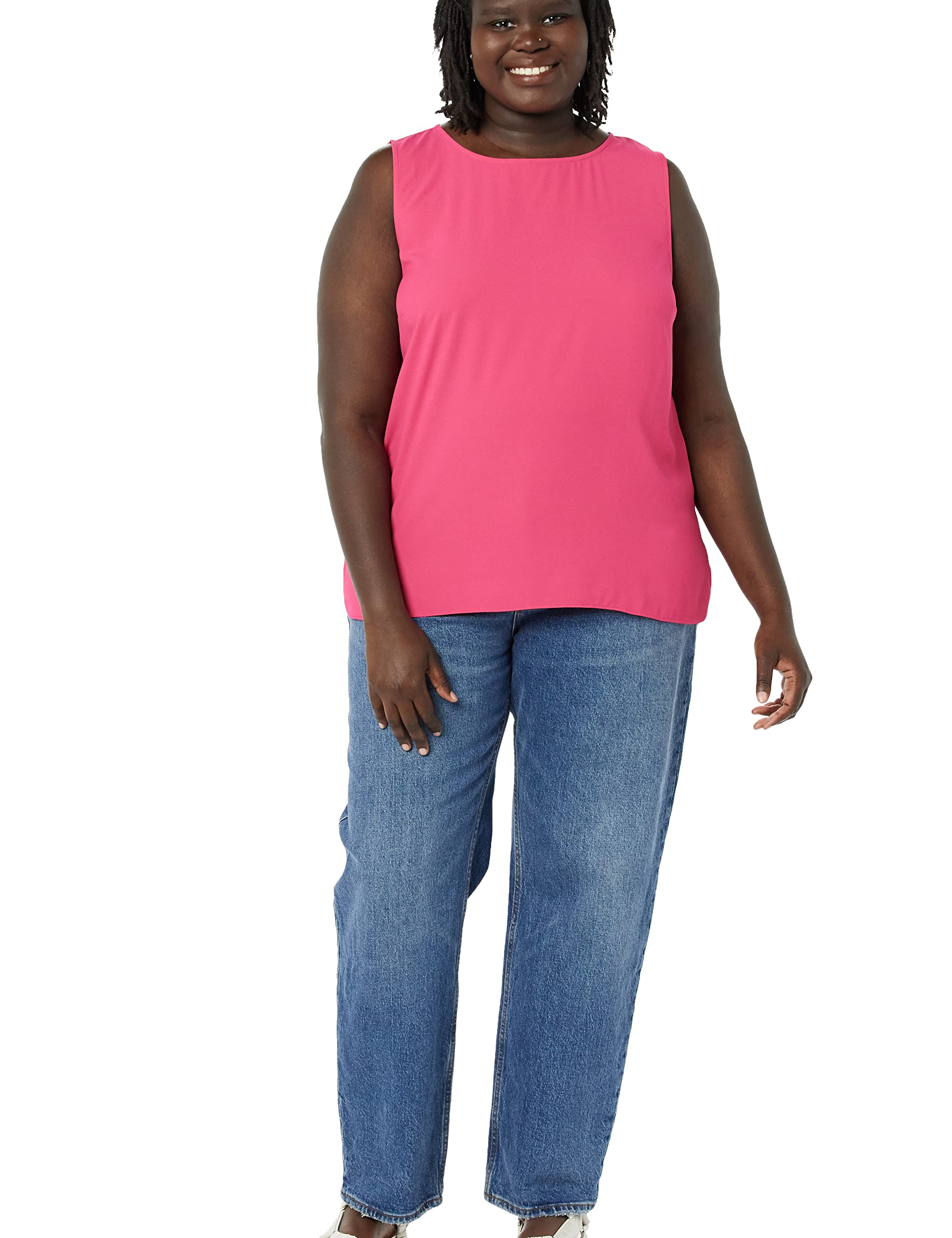 Amazon Essentials Women's Regular-Fit Sleeveless Layering Tank Top, Crew Neck