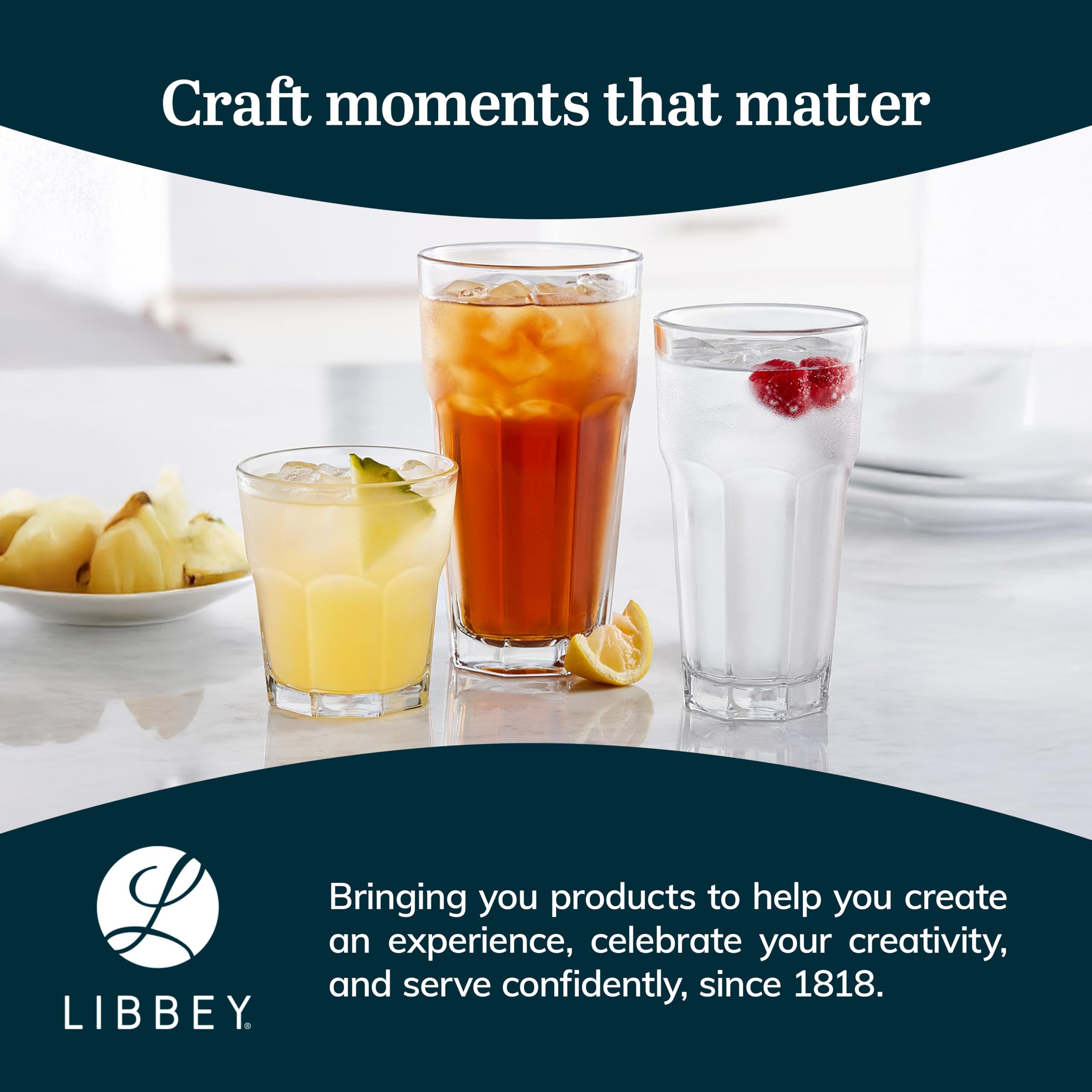 Libbey 5256 Gibraltar Vasos, juego de 12, vasos (16 oz)