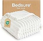 Bedsure GentleSoft White Throw Blanket for Couch - Cozy Soft Blankets for Women, Cute Small Fleece Throws for Girls, House Bedroom Decor Aesthetic Gift for Women, Off White, 50x70 Inches