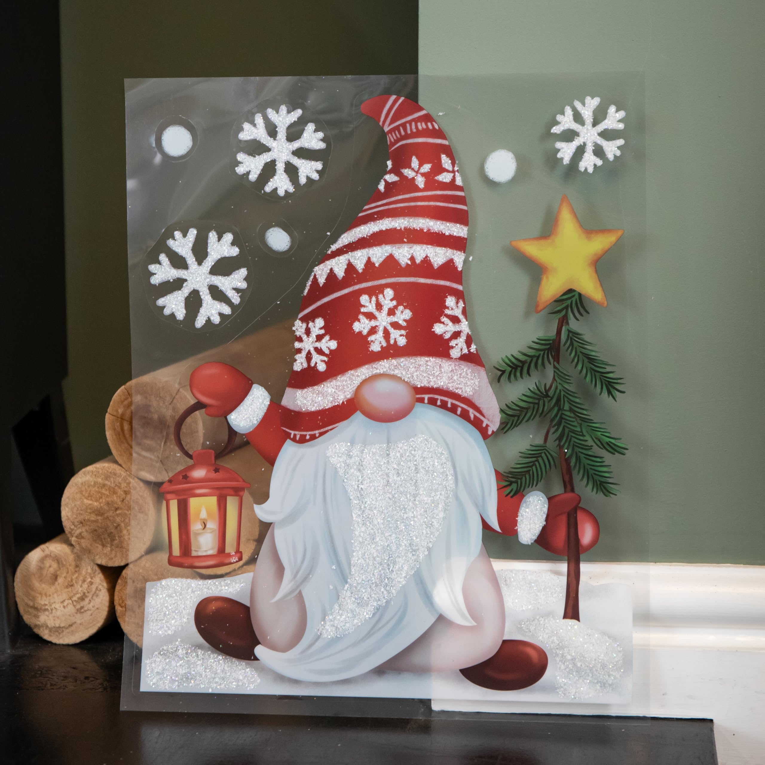 Samuel Alexander Christmas Gonk Window Decal - 35cm - Red/White