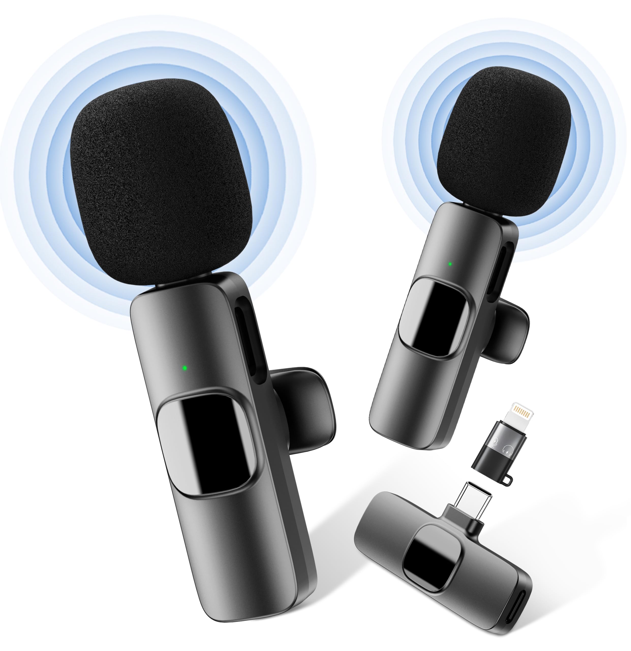YRF Wireless Lavalier Microphone for iPhone - iPad, Android Phone, Mini Lapel Mic with Noise Reduction and Crystal Sound for Video Recording, Vlogging, TikTok, YouTube