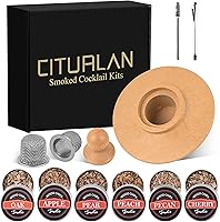 Vista 1 de Kit de ahumador de whisky de 11 piezas con 6 sabores de virutas de madera, kit de infusor de ahumador de cóctel, kit de ahumador de bebidas