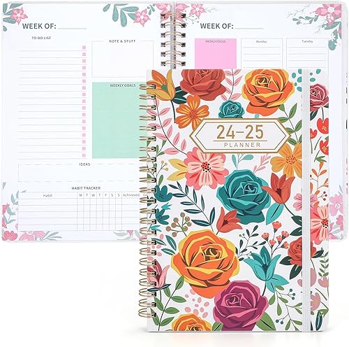 Agenda semanal sin fecha, cuaderno de objetivos semanales con lista de tareas pendientes y rastreador de hábitos, planificador diario, agenda