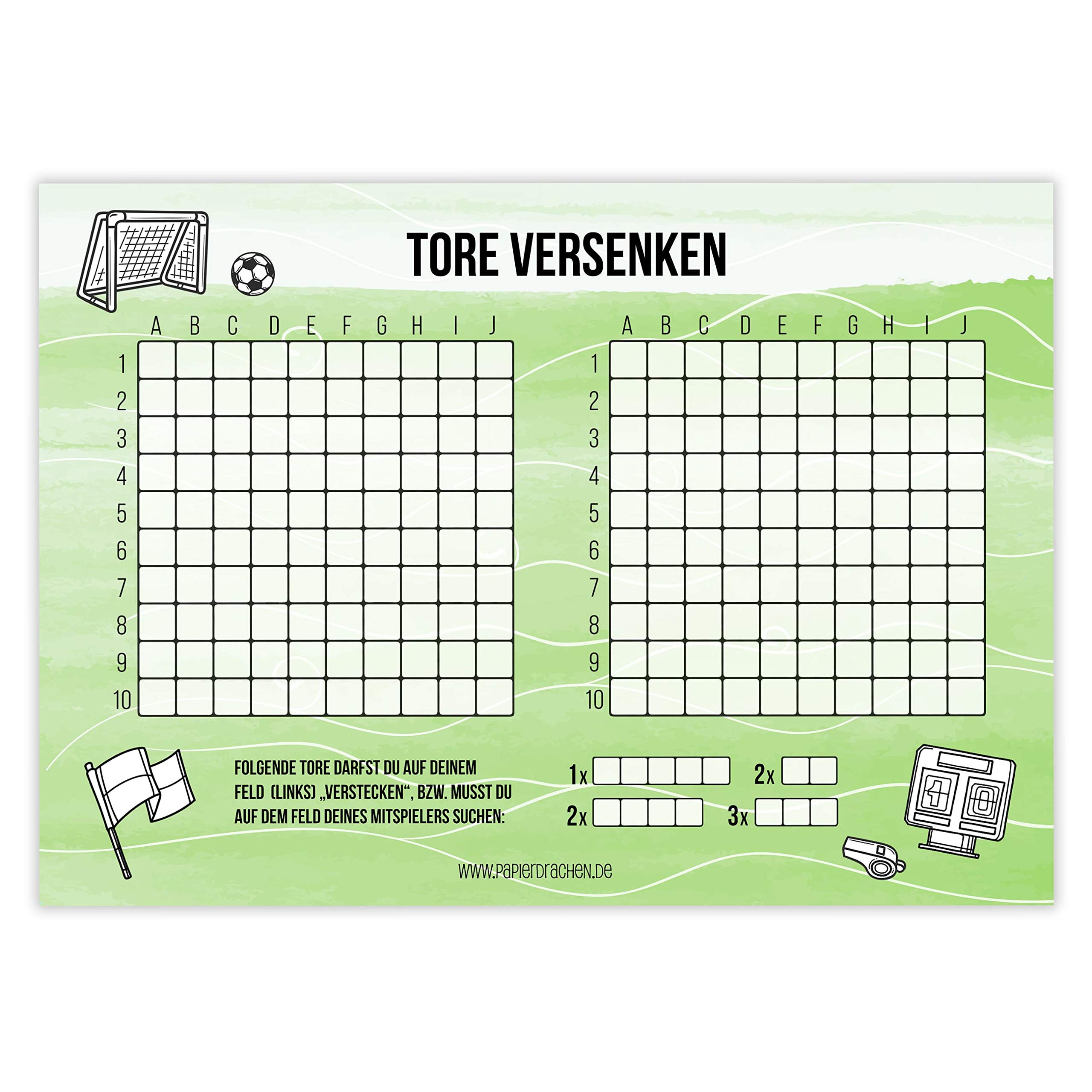 Papierdrachen 3 Play Blocks for Children and Adults: City Country River, Ships Sink, Four Win - for Train and Car Ride - 50 Sheets Each - City Country Football - Travel Game - 3 DIN A5 Pads - Image 4