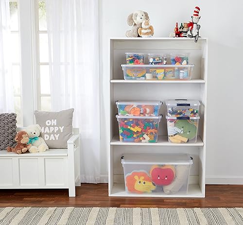 Miniatura 5 de Rubbermaid Cleverstore - Paquete variado transparente contenedores de almacenamiento de plástico transparente con asas integradas para maximizar el