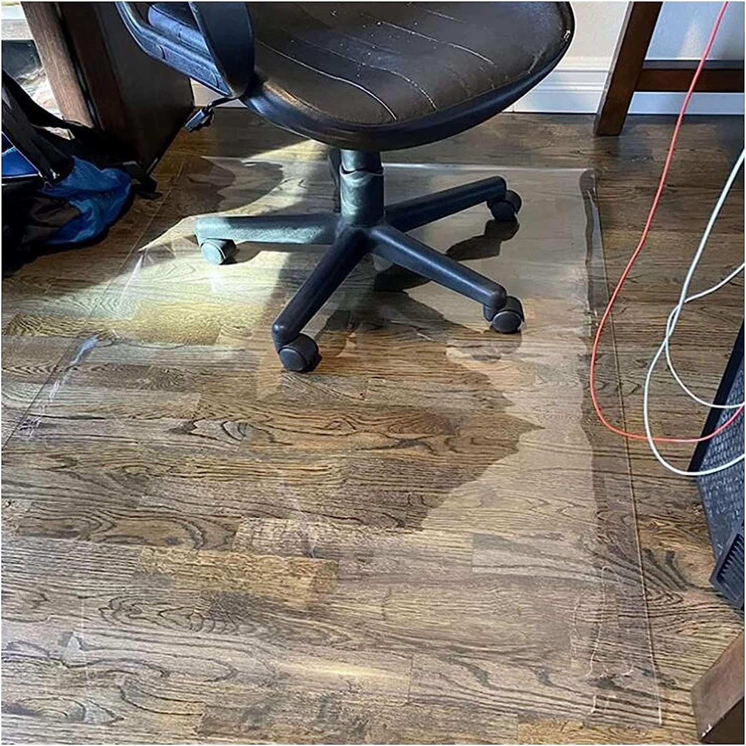 Tapis de Sol Transparent en PVC pour sols durs, Tapis Multifonctionnel pour couloirs, Chambres, Cuisines, Bureaux, pièces à Vivre, épaisseur 2 mm pour Bureau et Maison (80 x 80 cm)