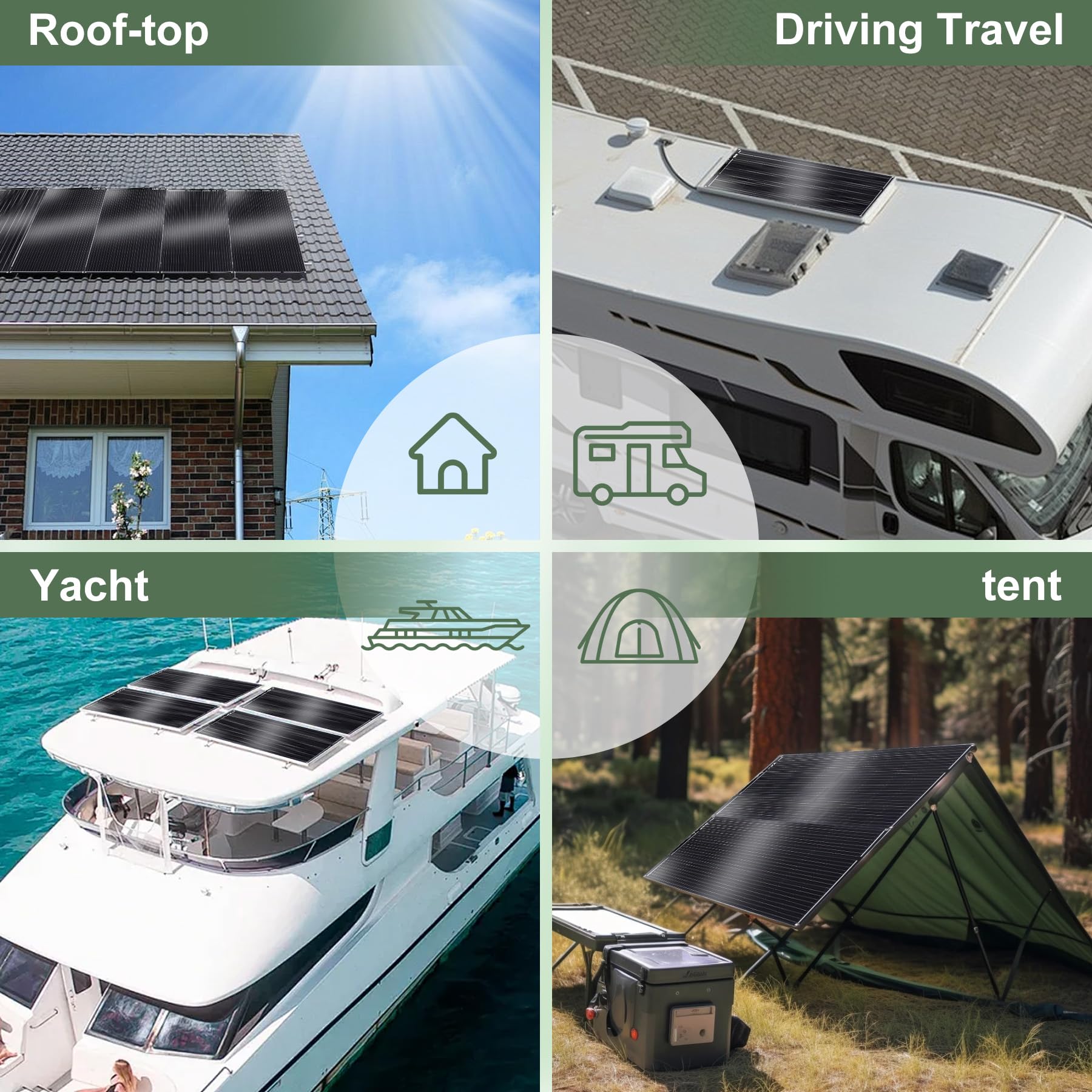 Panneau solaire semi-flexible 100 W 12 V monocristallin ultra flexible mono chargeur hors réseau pour bateau, camping-car, cabine, van, voiture, bateau, surfaces courbes