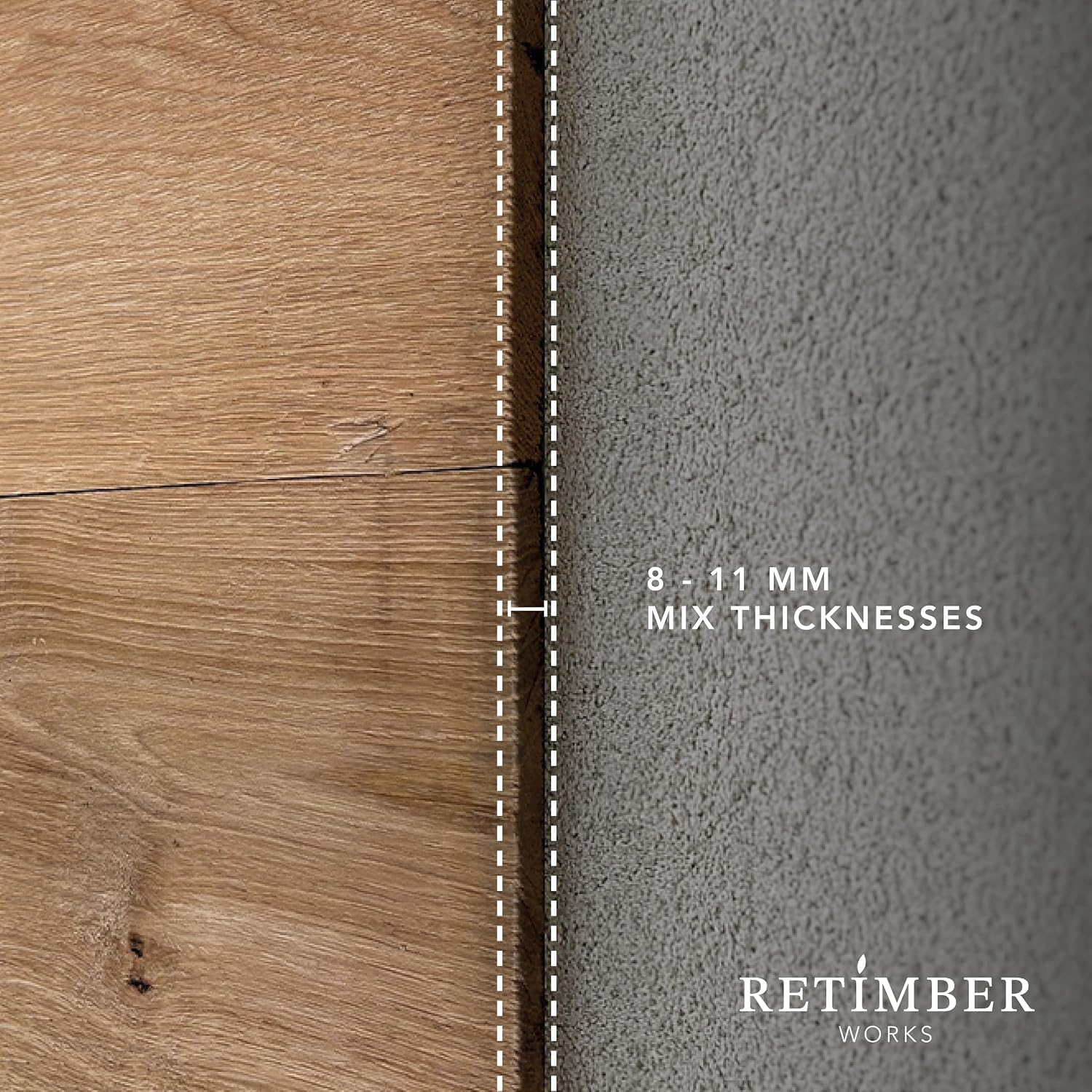 RETIMBER WORKS - Rivestimento da parete in vero legno di rovere Zadar, 0,8 m² per scatola, rivestimento in legno per pareti interne, pannelli in legno anticato rustico