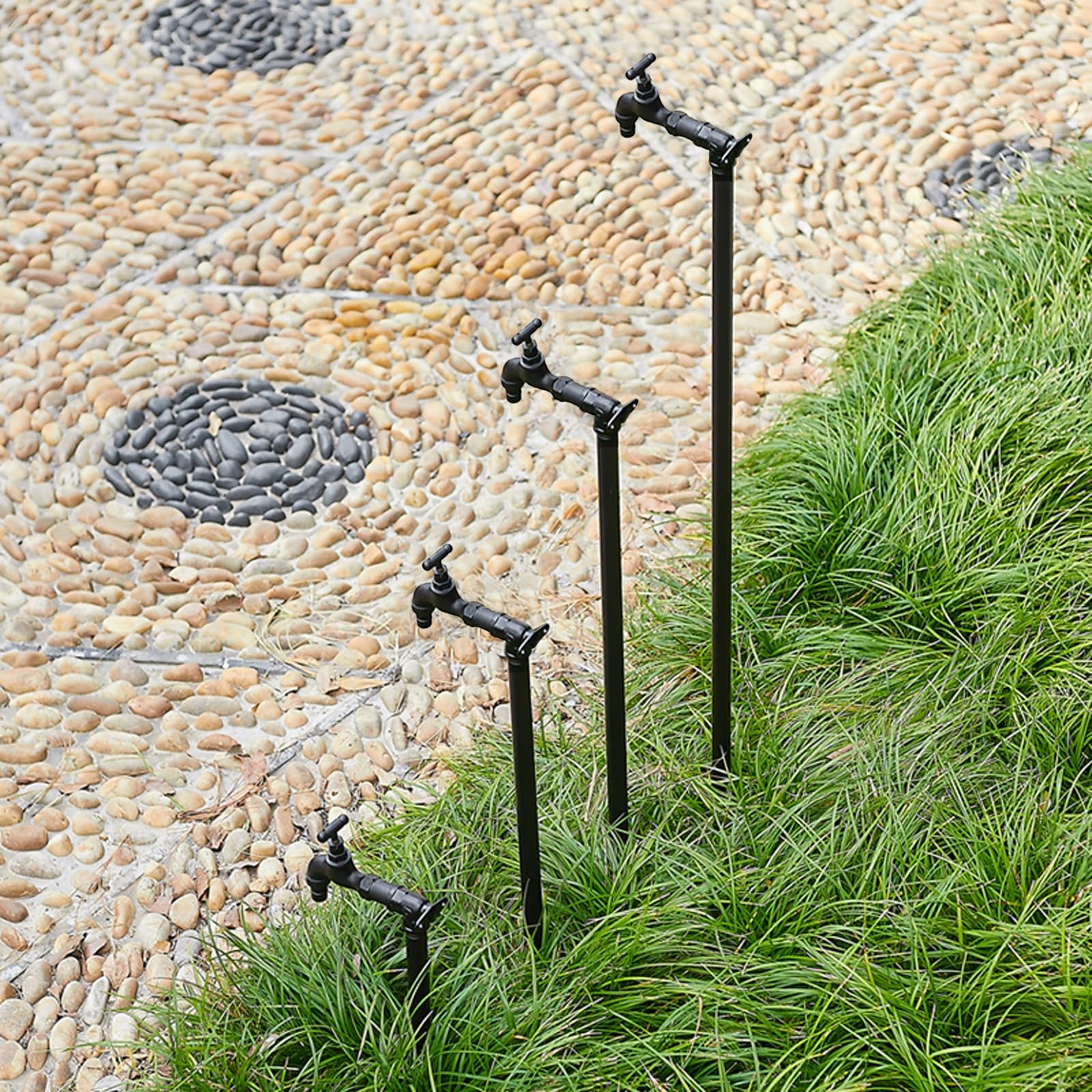 Fontana in Metallo da Giardino Esterno, Colonna d'Acqua per Il Giardino, Fontanella a Colonna con Rubinetto Acqua, per l'irrigazione e l'innaffiamento(40cm/15.7in)