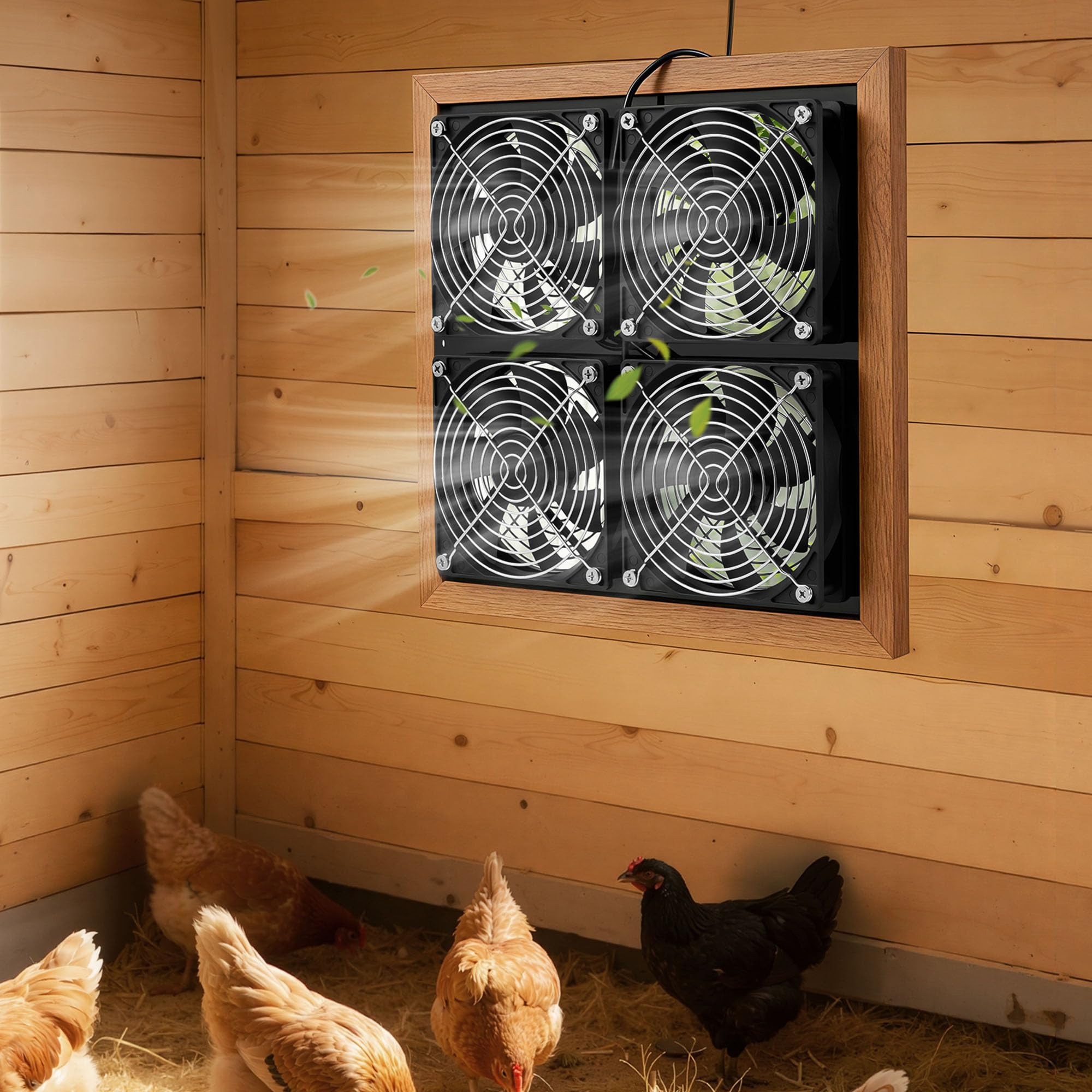 VEVOR Ventilatore ad Energia Solare per Scarico d'Aria, Ventola con Pannello Solare Regolabile da 25 W con 4 Ventole velocità di 2668 Giri/min, Ventilatore per Circolazione d'Aria per Serra Pollaio