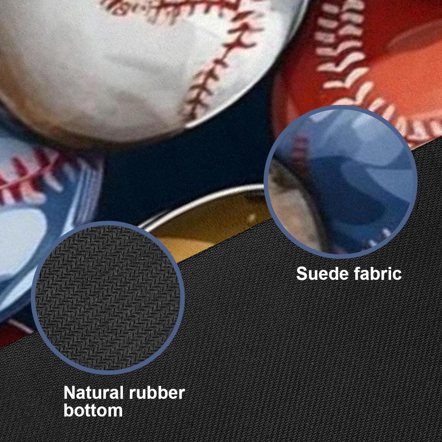 Yoga Towel, Baseball Pattern Non Slip Sweat Absorbent Hot Yoga Mat Towel for Hot Yoga, Pilates and Fitness - 72.8" x 26.8"