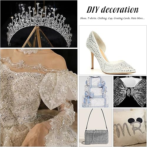 Miniatura 6 de SS30 - Diamantes de imitación termoadhesivos transparentes a granel para tela, ropa, camisas, zapatos, decoración brillante, parte trasera plana