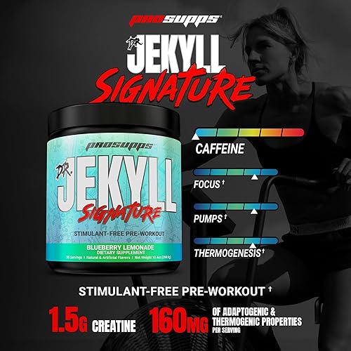 Vista 2 de PROSUPPS Dr. Jekyll Signature - Polvo de preentrenamiento con creatina, sin estimulaciones, apoya la concentración y la resistencia, suplementos