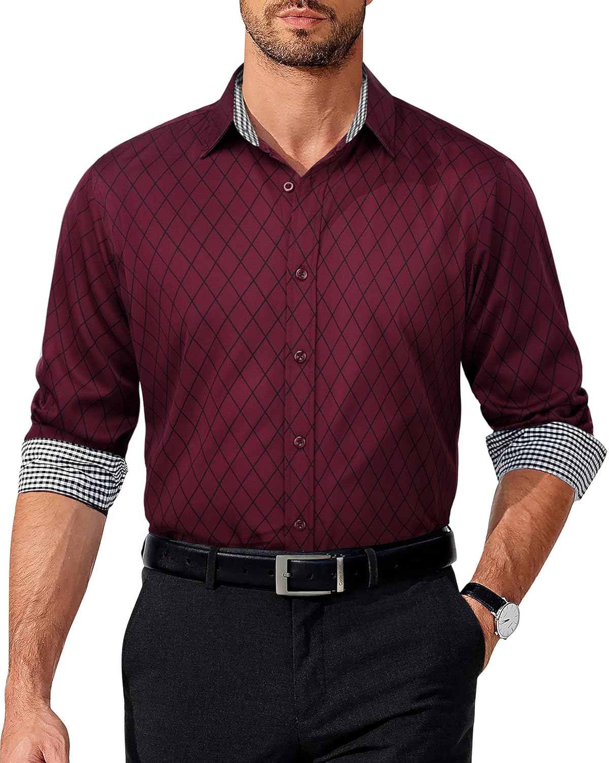 COOFANDY Men’s Dress Shirt Long Sleeve Casual Button Down Shirt Wrinkle Free Formal Business Shirts