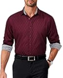 Men's Dress Shirt Long Sleeve Casual Button Down Shirt Wrinkle Free Formal Business Shirts