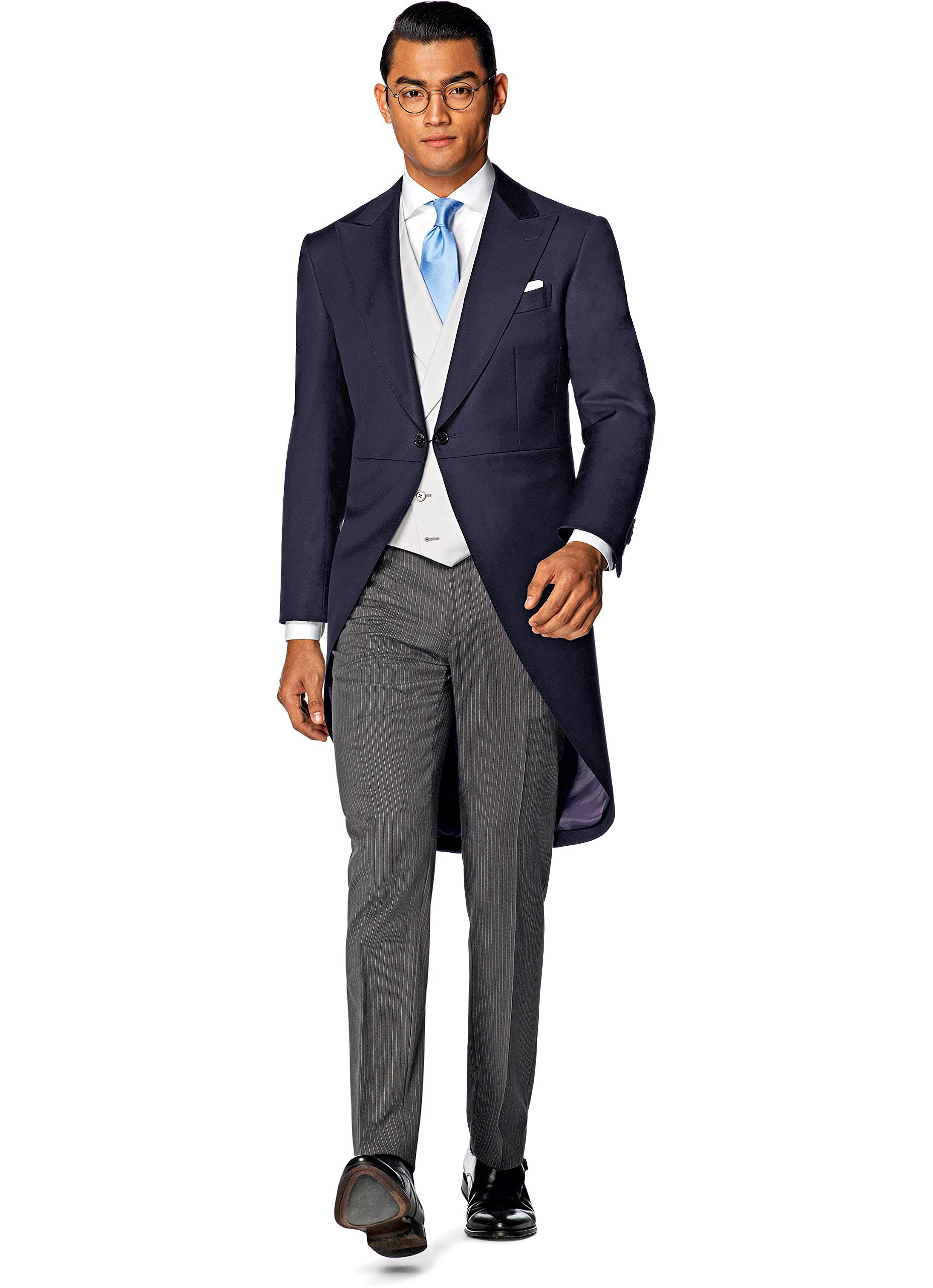 Uomo Tailcoat 3 Pezzi Tuta Slim Fit Classic Business Giacca da Smoking da Smoking Gilet e Pantaloni a Righe