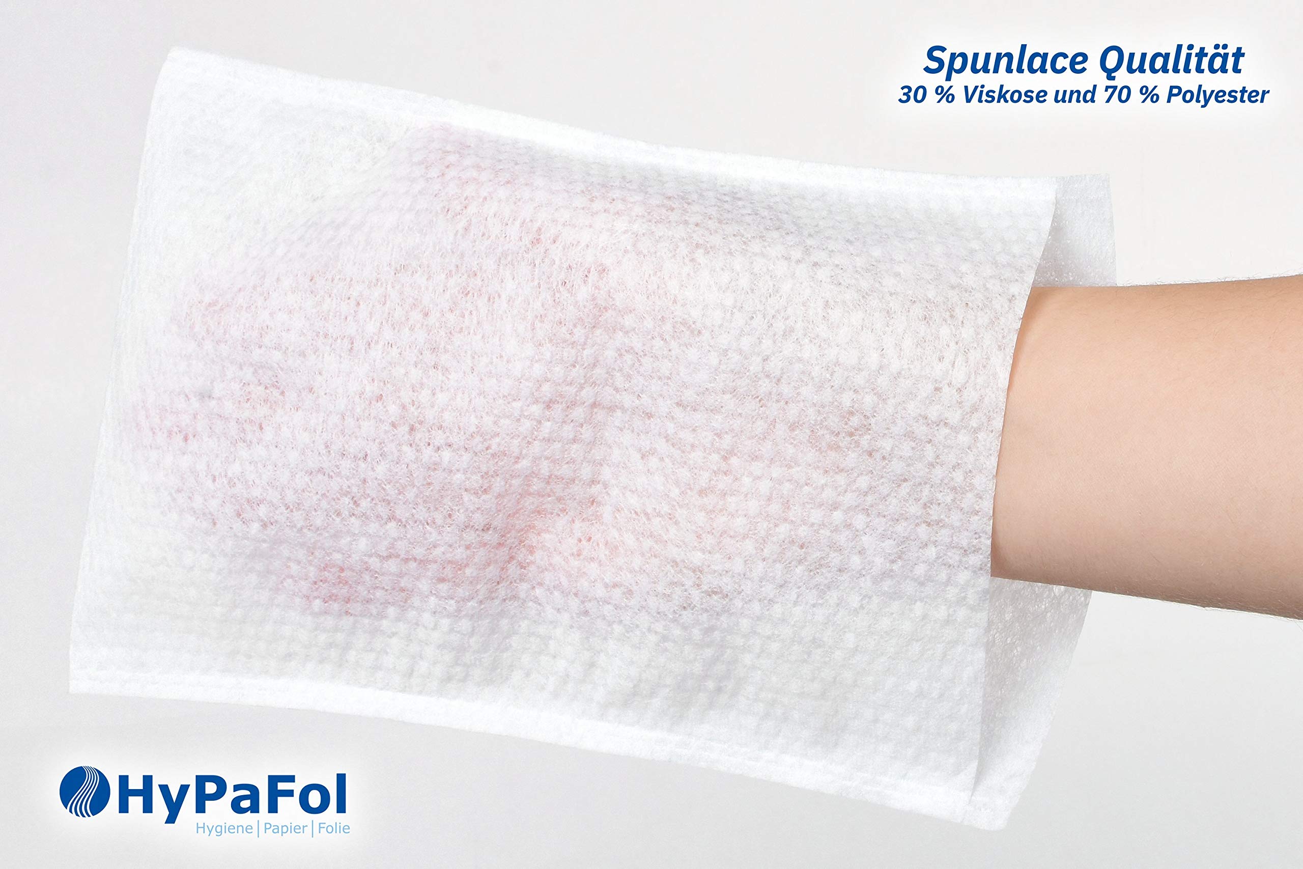 Hypafol Einmal-Waschhandschuhe 2.000 Stk. (40x50) I Einmalwaschlappen für Babys & Erwachsene I hautverträgliche & weiche Einwegwaschlappen aus reißfestem Vliesstoff zur Körper- & Intimpflege I 15x23cm