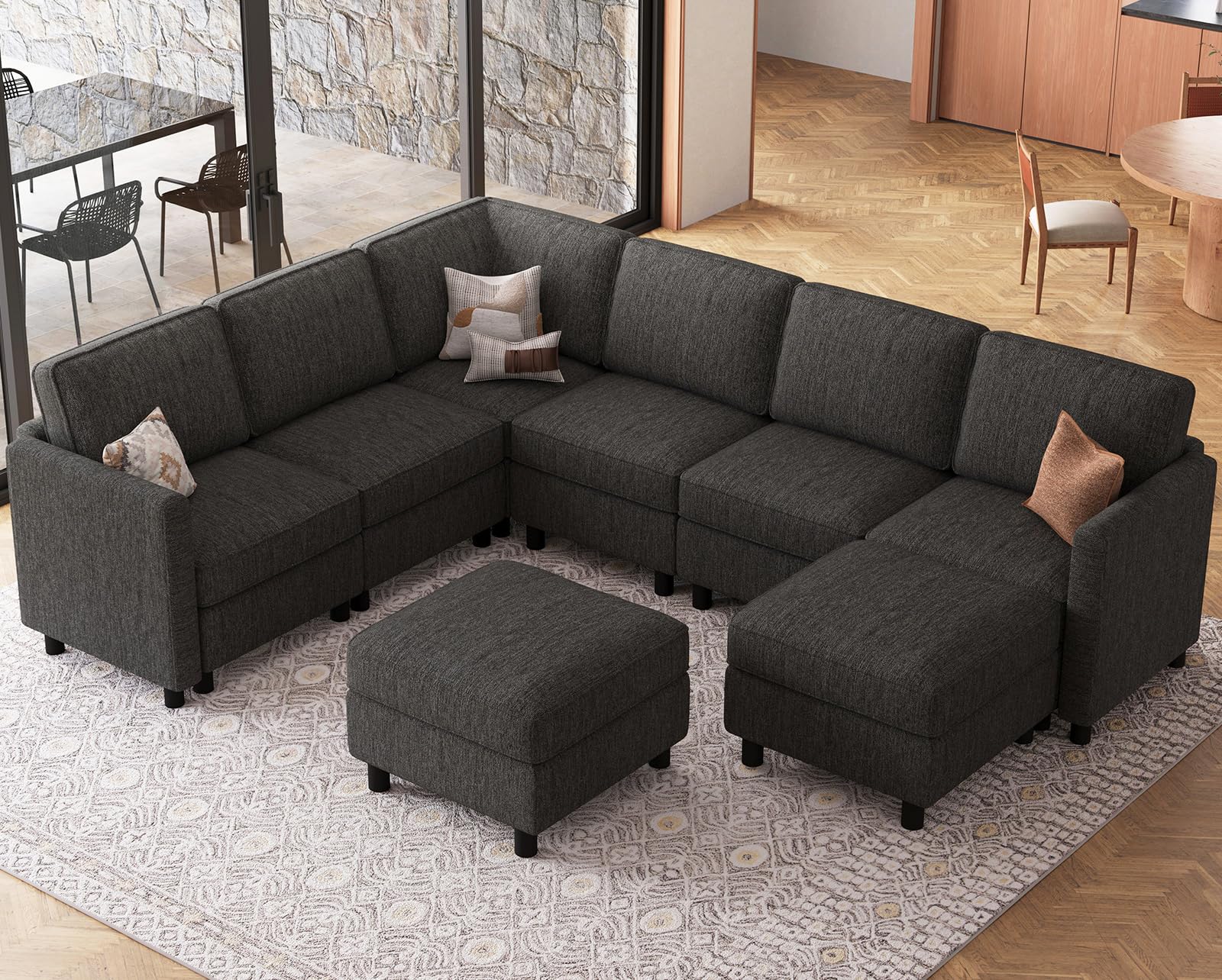Belffin 8-Seat U-Shaped Modular Sectional Sofa