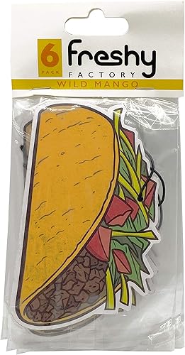 Ambientador de coche Taco - Aroma de mango (paquete de 6)