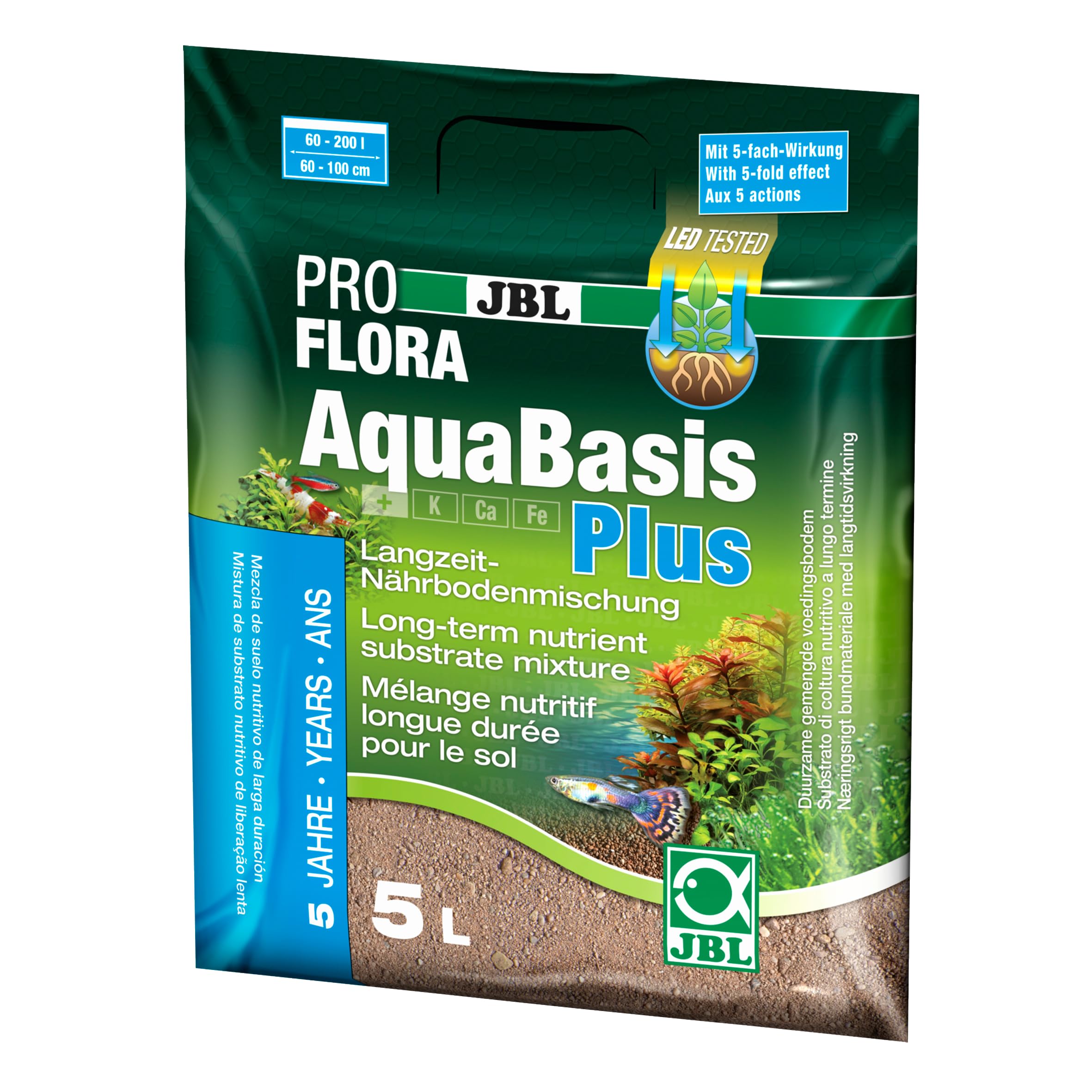 JBL JBL AquaBasis plus 5 l, Long-lasting nutrient substrate for freshwater aquariums