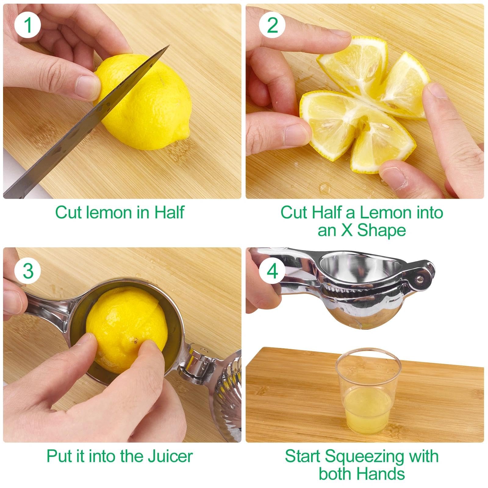 Ravytha Spremilimone Manuale, Spremi Limone Manuale, Spremiagrumi Professionale a Leva di Alluminio, con diametro di 7cm, Spremitiagrumi Manuale, per Cucina, Bar e Ristorante (Argento) - 5