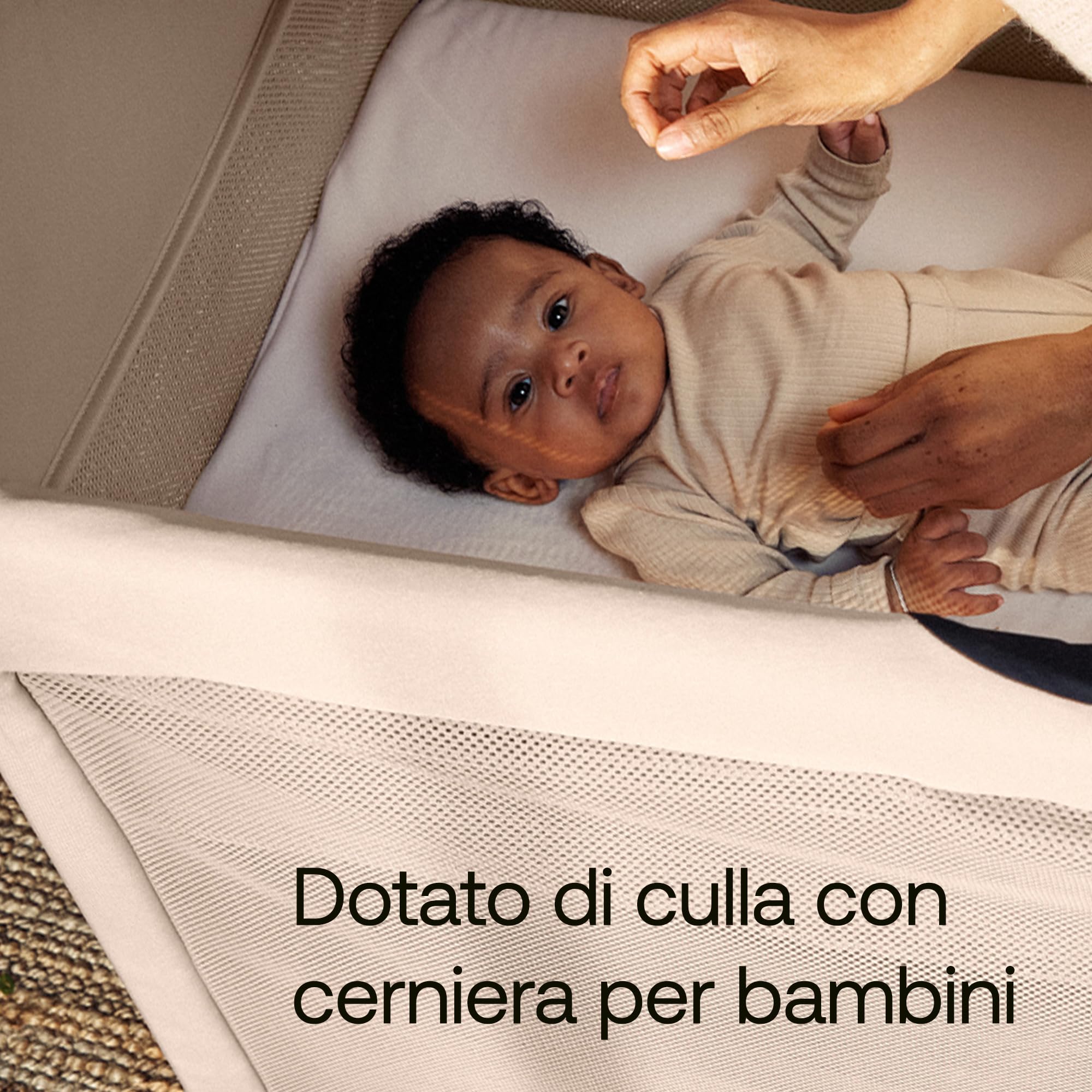 Bugaboo Stardust, 2 in 1: Parco giochi pieghevole e lettino da viaggio compatto con materasso, distribuito in 1 Secondo, Borsa da trasporto, Dai neonati ai bambini piccoli, Desert Taupe