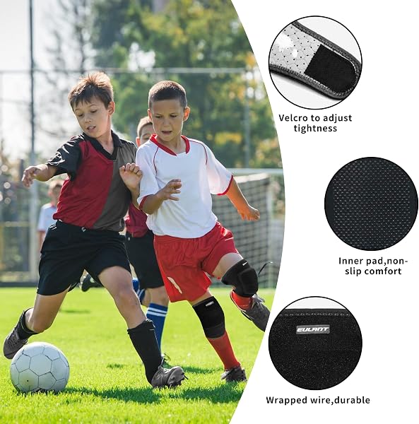 EULANT Tela Coderas y Rodilleras para Niño/Adolescentes/Adulto, Suave Juego de Protecciones de Patinaje/Patines/BMX/Danza/Futbol Portero/Gimnasia Ritmica/Bici/Scooter - 2