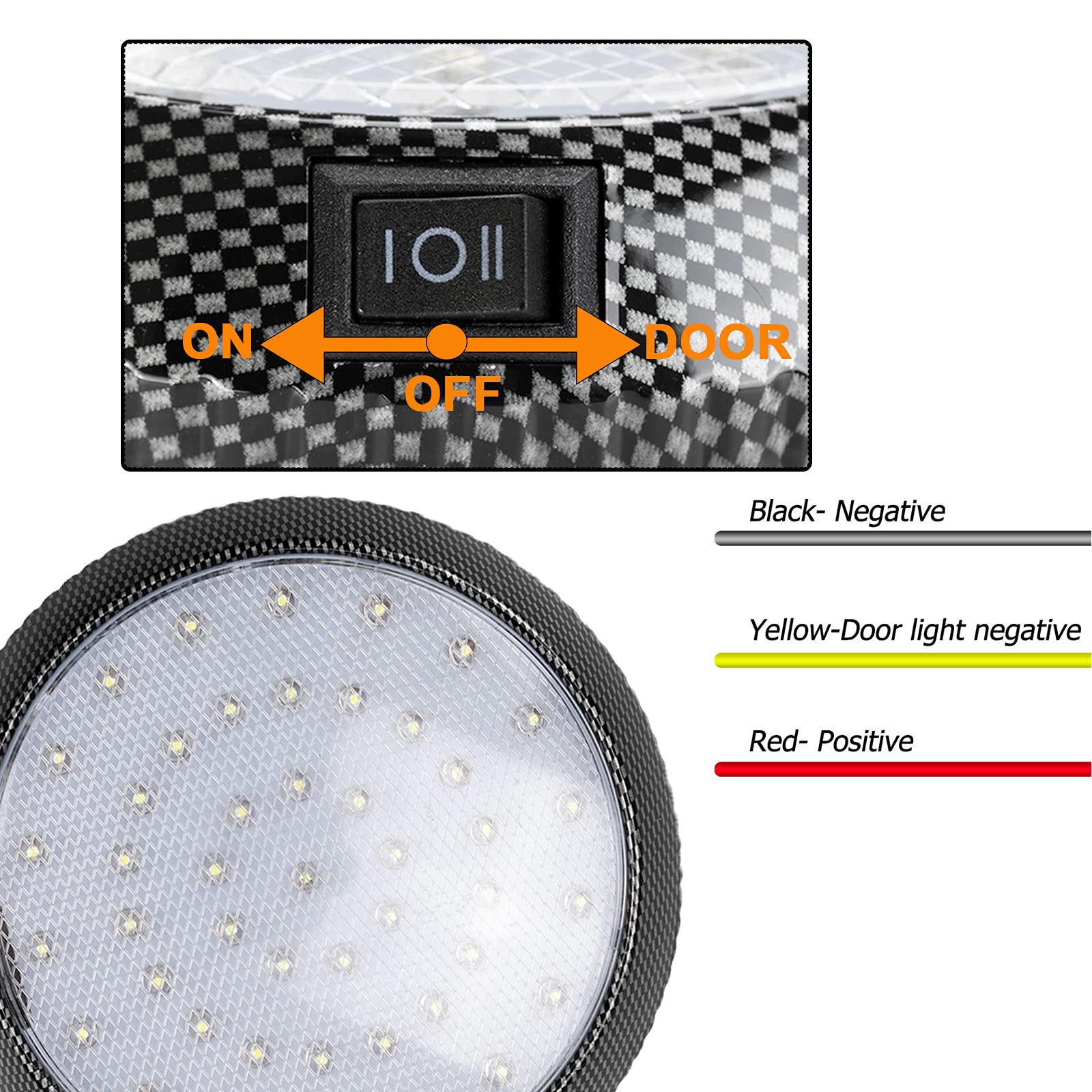 4 luci per interni camper, 12 V, 46 LED, luce a cupola per tettuccio, illuminazione interna per roulotte con interruttore ON/OFF, luci spot per interni per camper, veicoli, rimorchi, barche