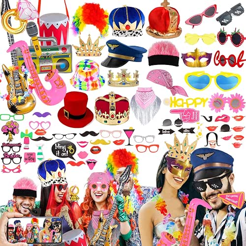 Bulk Opulent Photo Booth Props Set for Adult, Novelty Funny