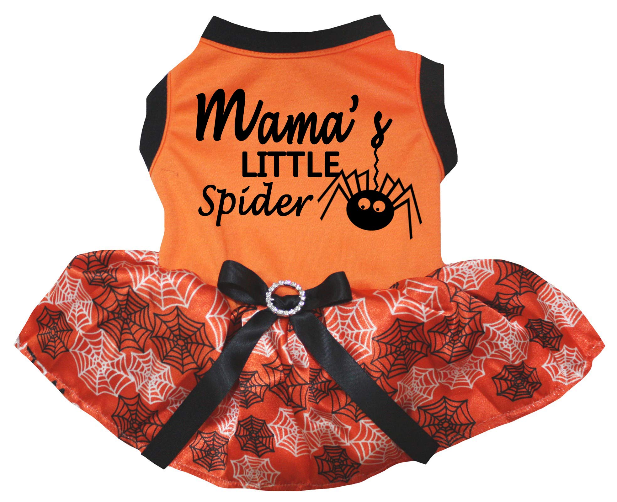 Robe pour chien grand gabarit XXXL orange à motif araignée Mama's Little Spider