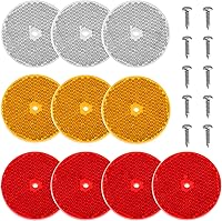 Vista 14 de smseace Paquete de 16 reflectores de seguridad rojos/blancos autoadhesivos para remolque, reflector de automóvil, reflectores para entrada