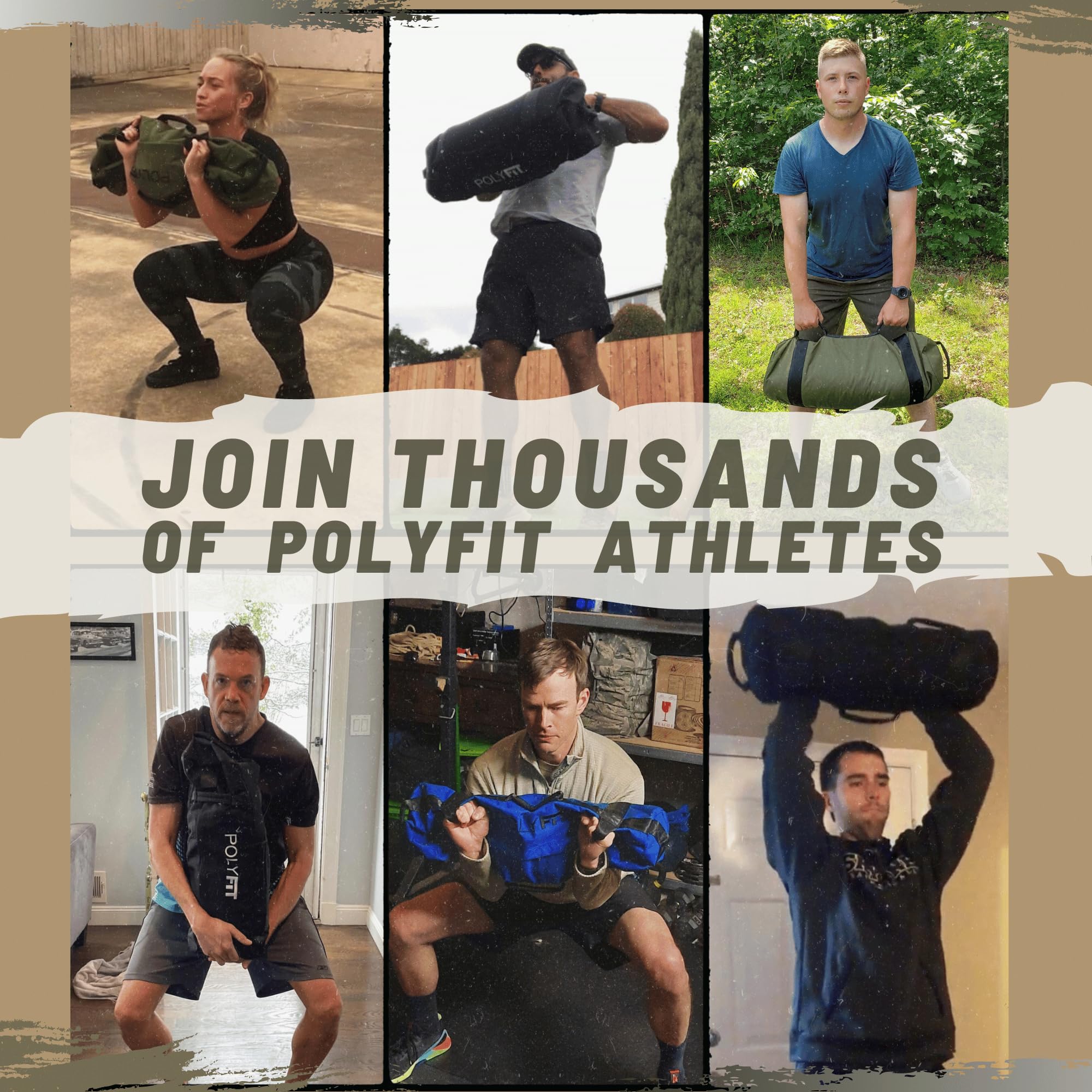 Polyfit Classic Sandbag - Saco de arena resistente para entrenamiento con 8 asas de agarre para entrenamiento con pesas - Varios colores y tamaños