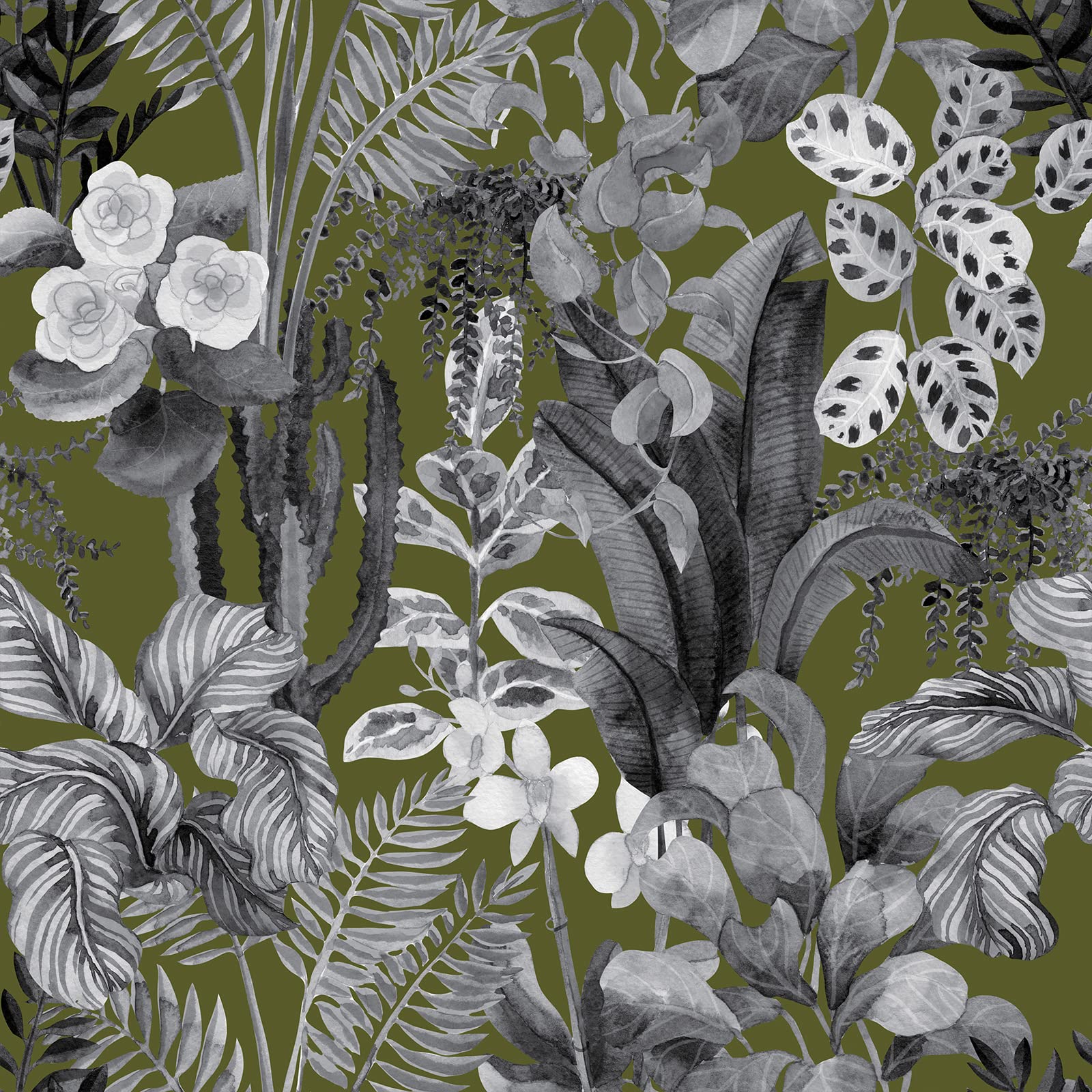 Papel de contacto Art Deco botánico de alta densidad para revestimiento de paredes