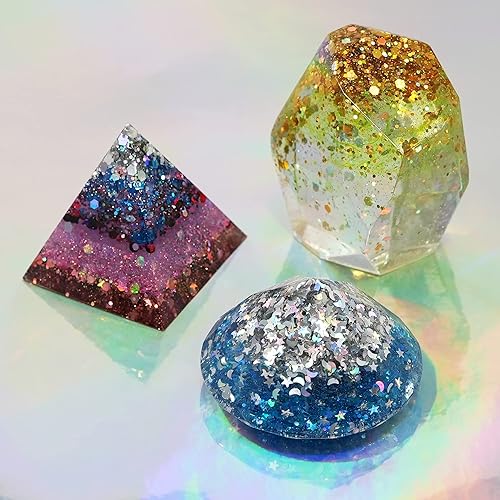 Miniatura 7 de Hemway Purpurina para manualidades, mezcla de purpurina fina gruesa de varios tamaños para artes, manualidades, vasos, decoración de pintura de