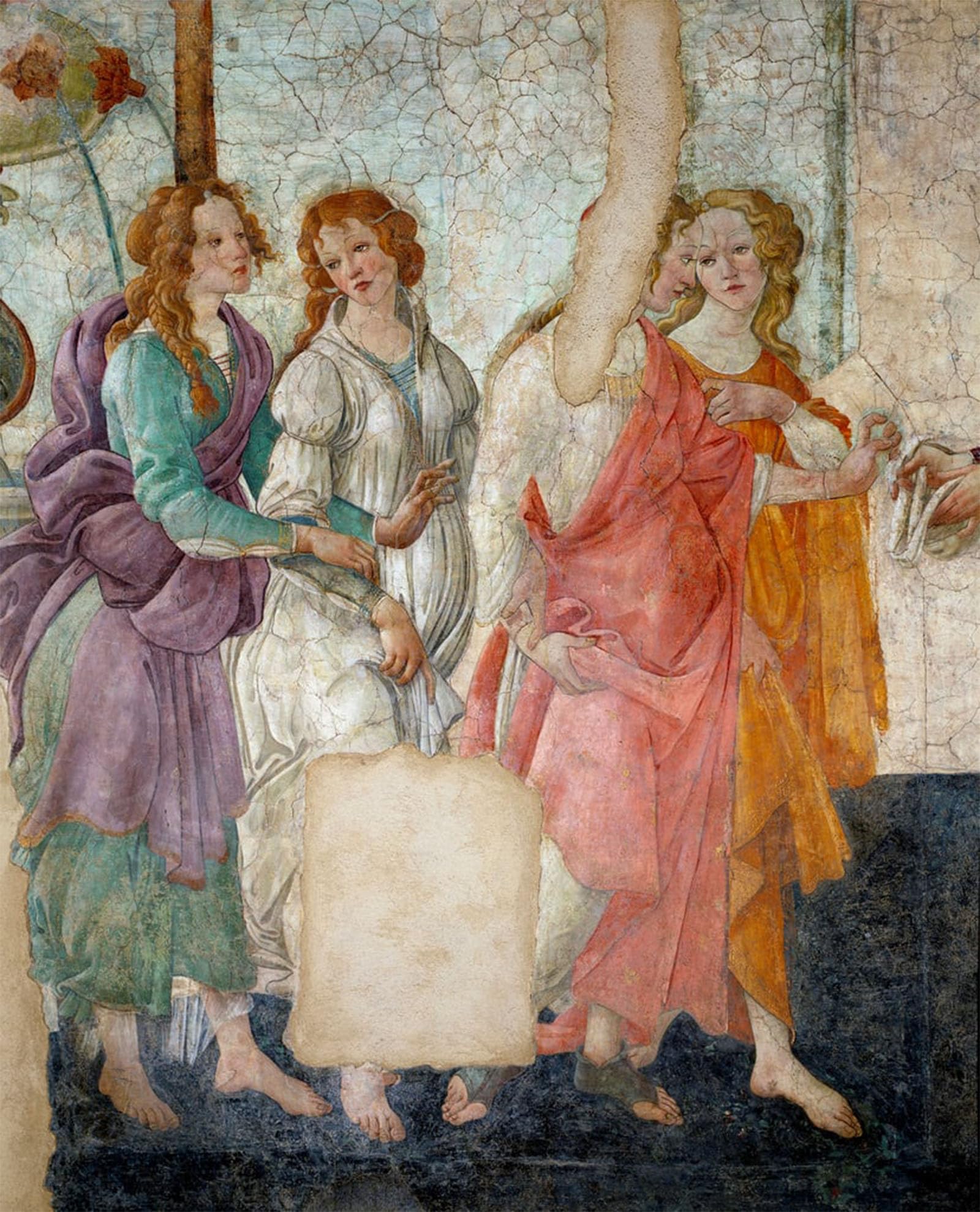 SERENDIPITP Abstract Painting Mural Print Picture Wall Decor Painting Venus and the graces Offering Presents to a young detail girl representing the graces. by Sandro Botticelli for Home Decor 60x90cm