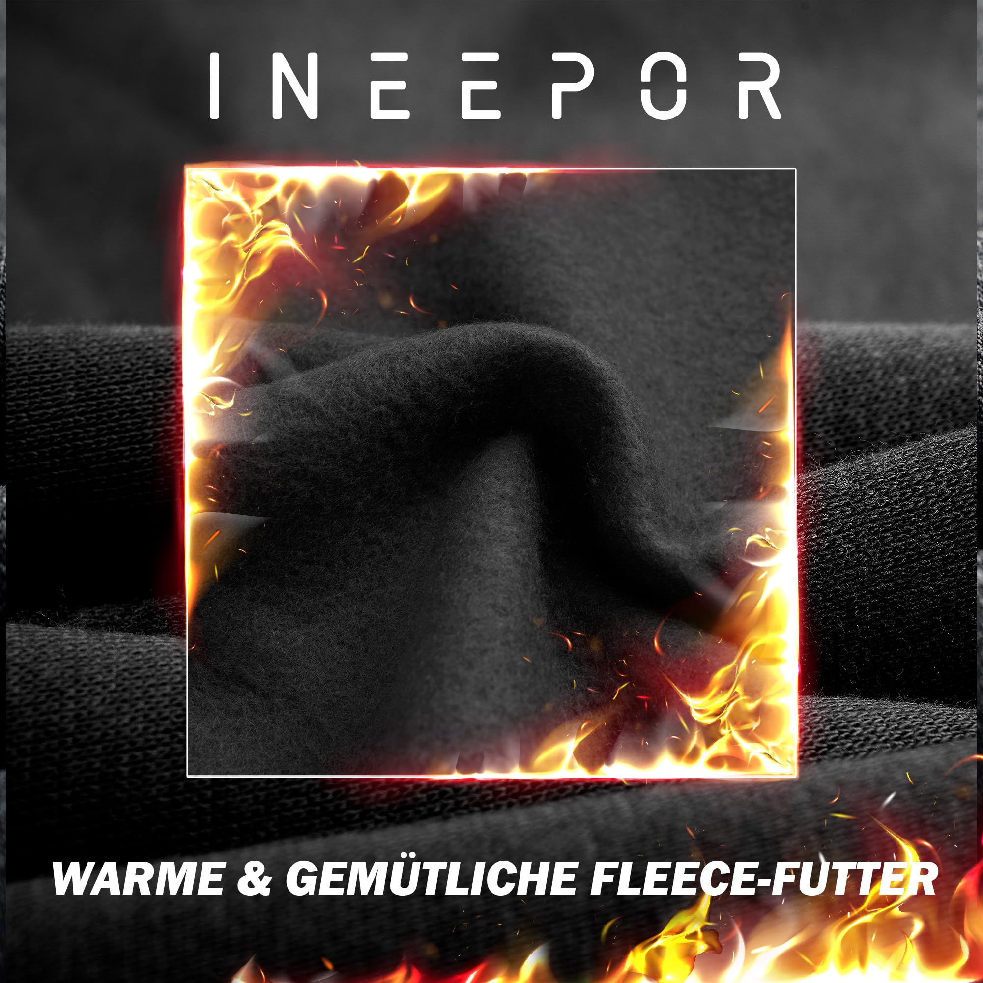 ineepor Jogginghose Herren Baumwolle Weites Bein Thermo Winterhose Warme Trainingshose Gefüttert Fleece Hose Baggy Sweatpants Lang Bootcut Flare Freizeithose XS-5XL