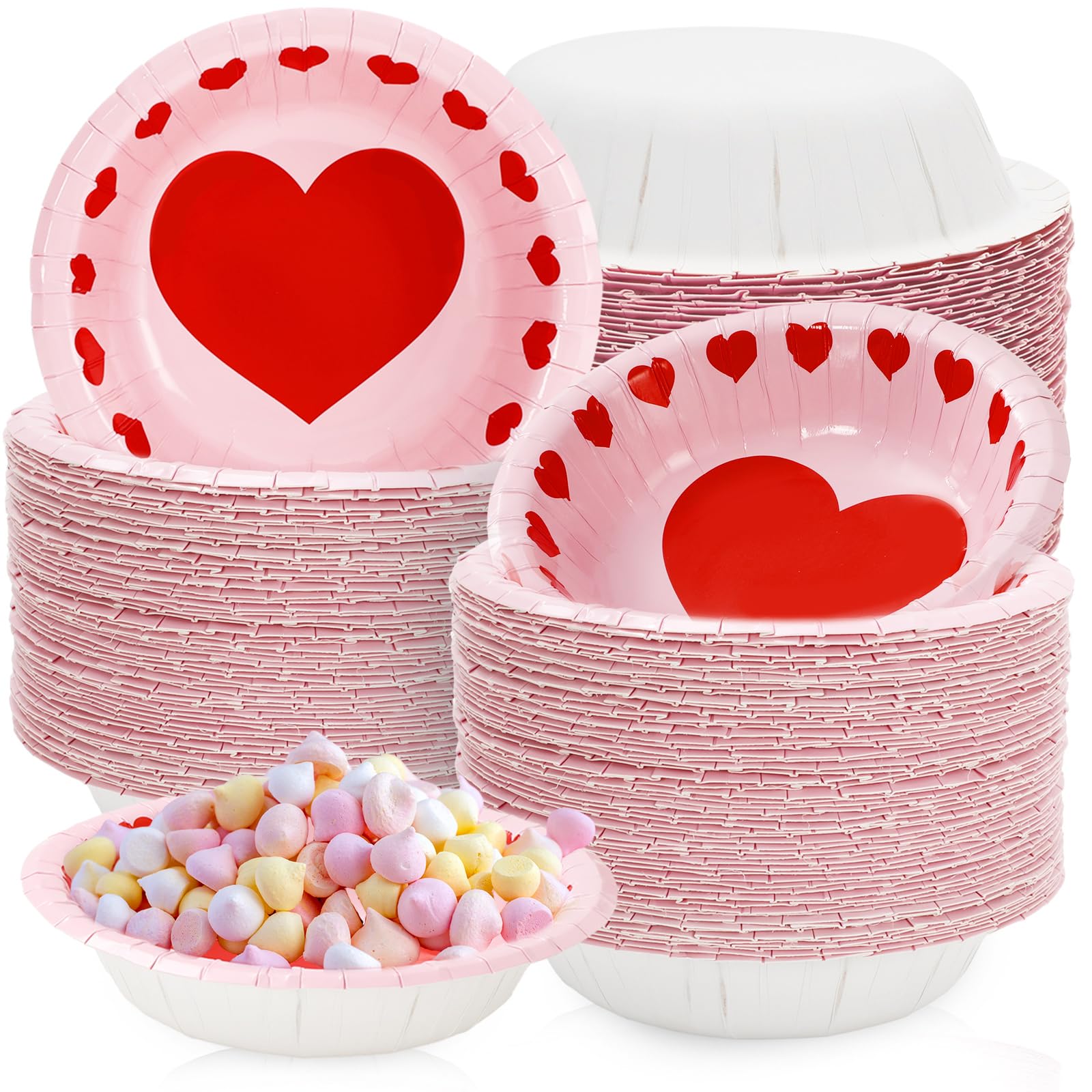 Bols jetables motif cœur pour buffet de fiançailles et cadeaux d'invités