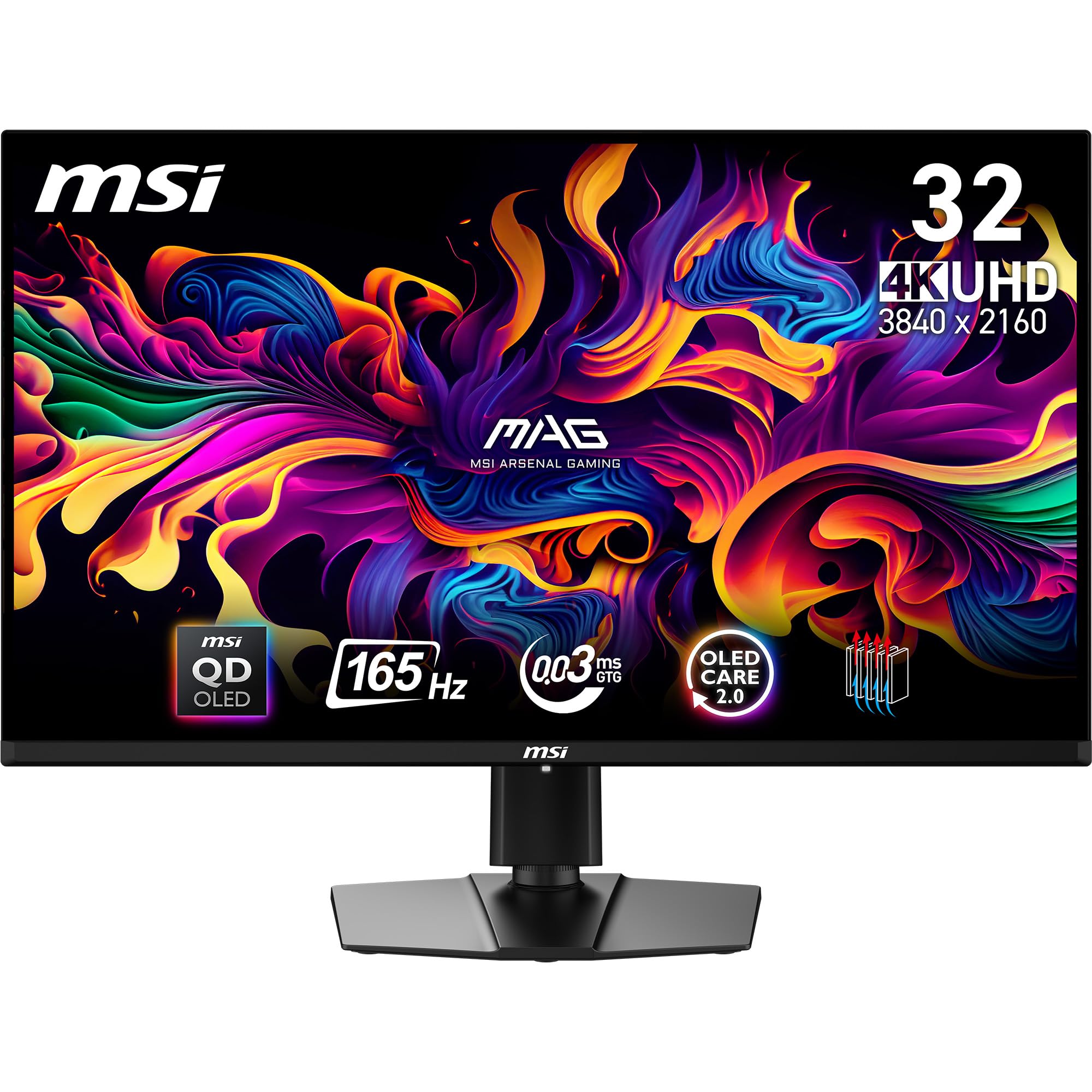 MSI MAG 321UP QD-OLED 31.5 Inch 4K UHD Gaming Monitor - 3840 x 2160 Quantum Dot OLED Panel, 165Hz / 0.03ms, 99% DCI-P3, ΔE≤2, DisplayHDR True Black 400 - DP 1.4a, HDMI 2.1(UHD@165Hz), USB Type-C-image-46