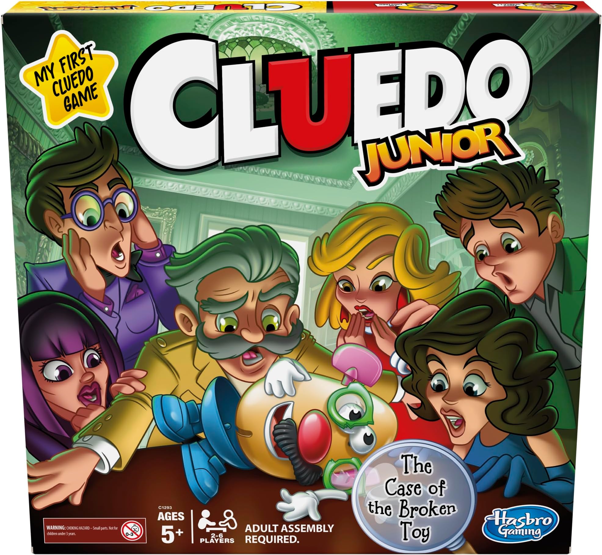 Cluedo Junior Board Game for Kids Ages 5+, Mystery Game with Classic Characters, Solve the Broken Toy Case, Family Game for 2–6 Players, Perfect Game For Families That Love Classic Games | Mystery Game with Classic Characters, Solve the Broken Toy Case, Family Game for 2–6 Players